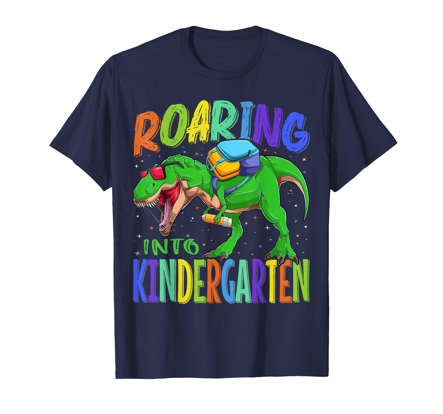 Roaring Into Kindergarten Dinosaur T Rex Back to School Boys T-Shirt