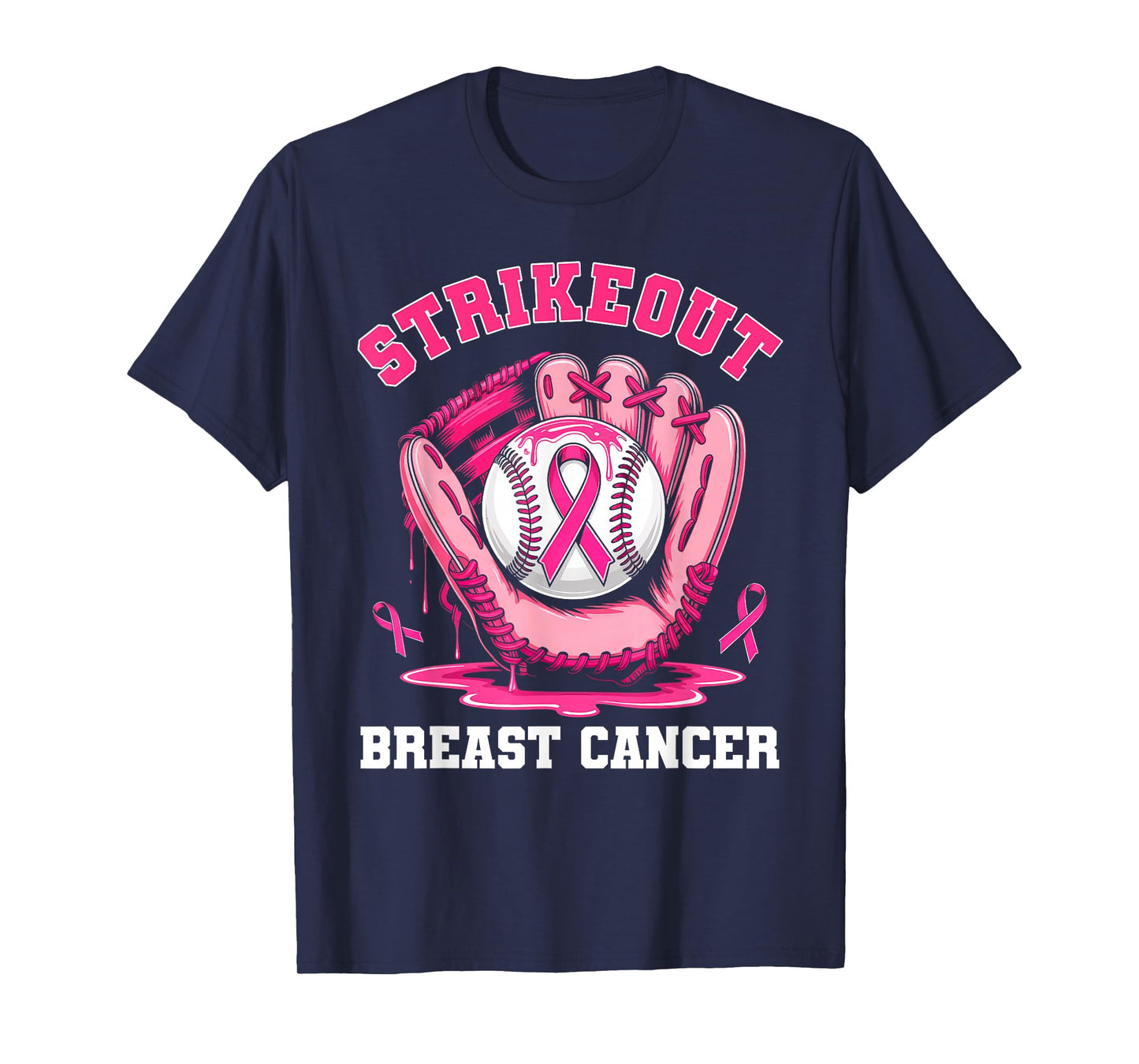 Strike Out Breast Cancer Baseball Fight Awareness Men Women T-Shirt