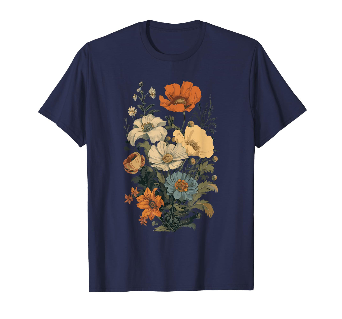 Vintage Flowers Floral Pressed Flower T-Shirt
