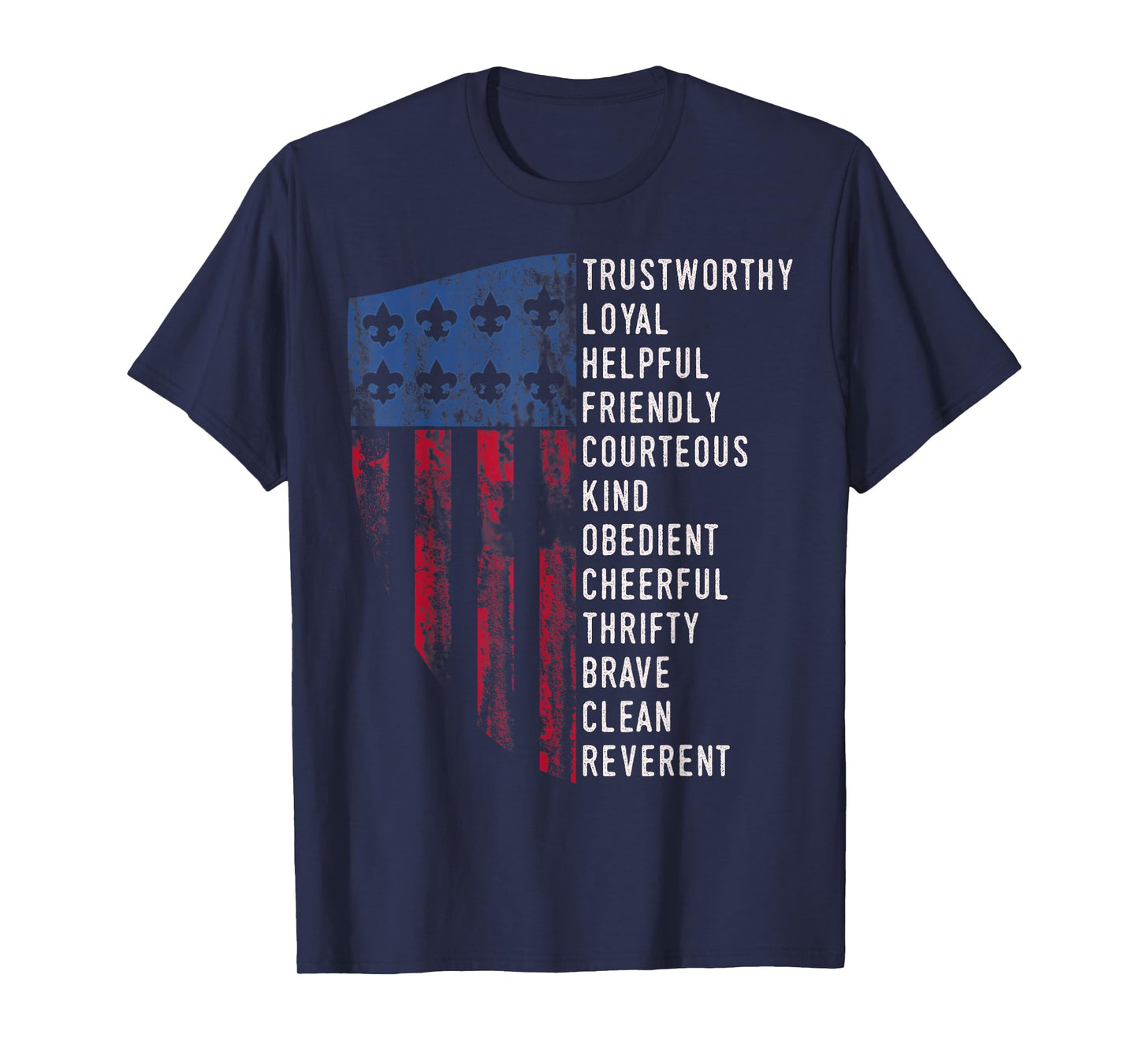 Vintage Scouting Gift | US America Flag Scouting Law T-Shirt