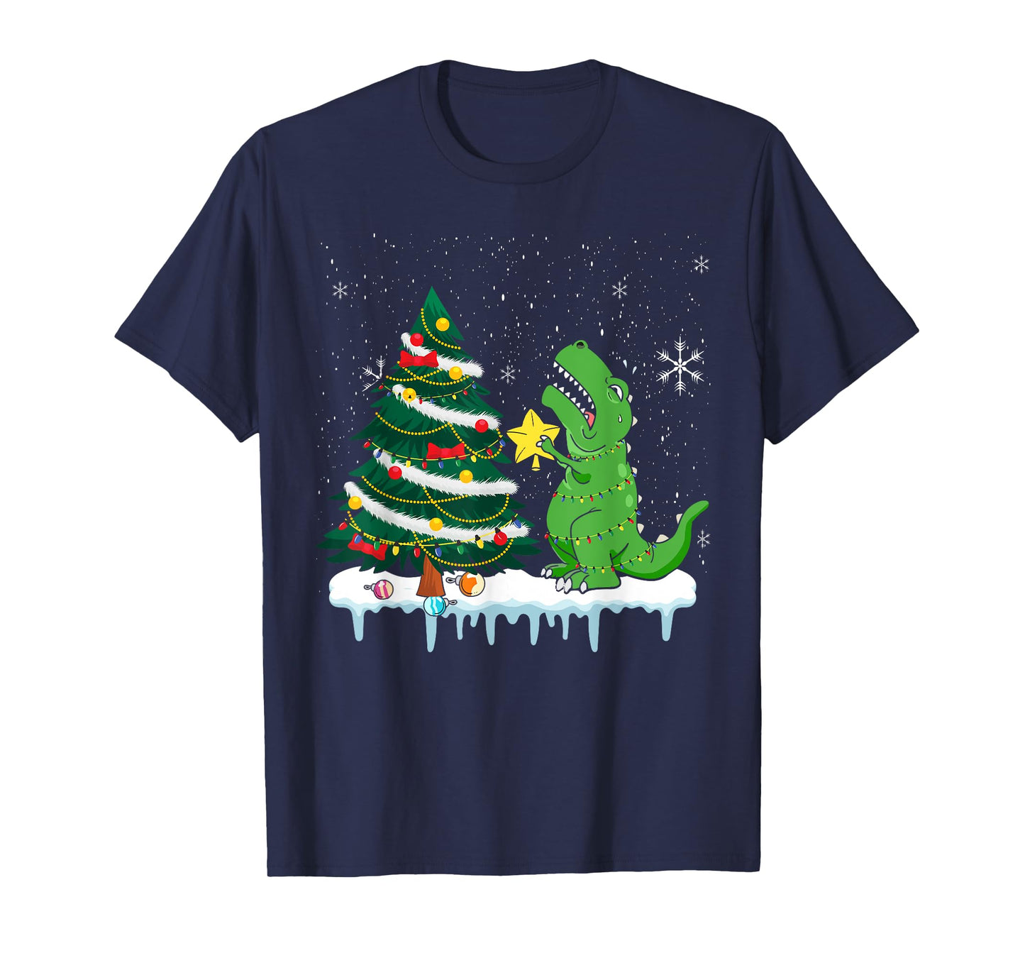 Struggle Is Real Dinosaur T Rex Christmas Tree Star Kids T-Shirt