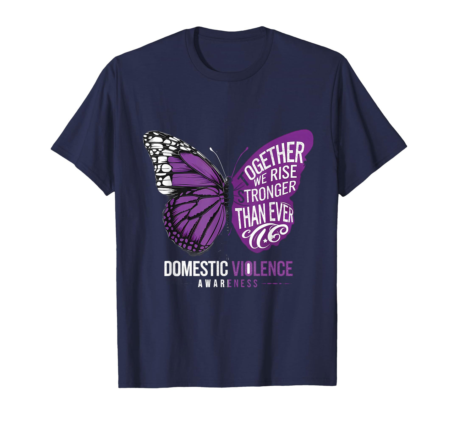 Purple Ribbon Domestic Violence Awareness Together We Rise T-Shirt