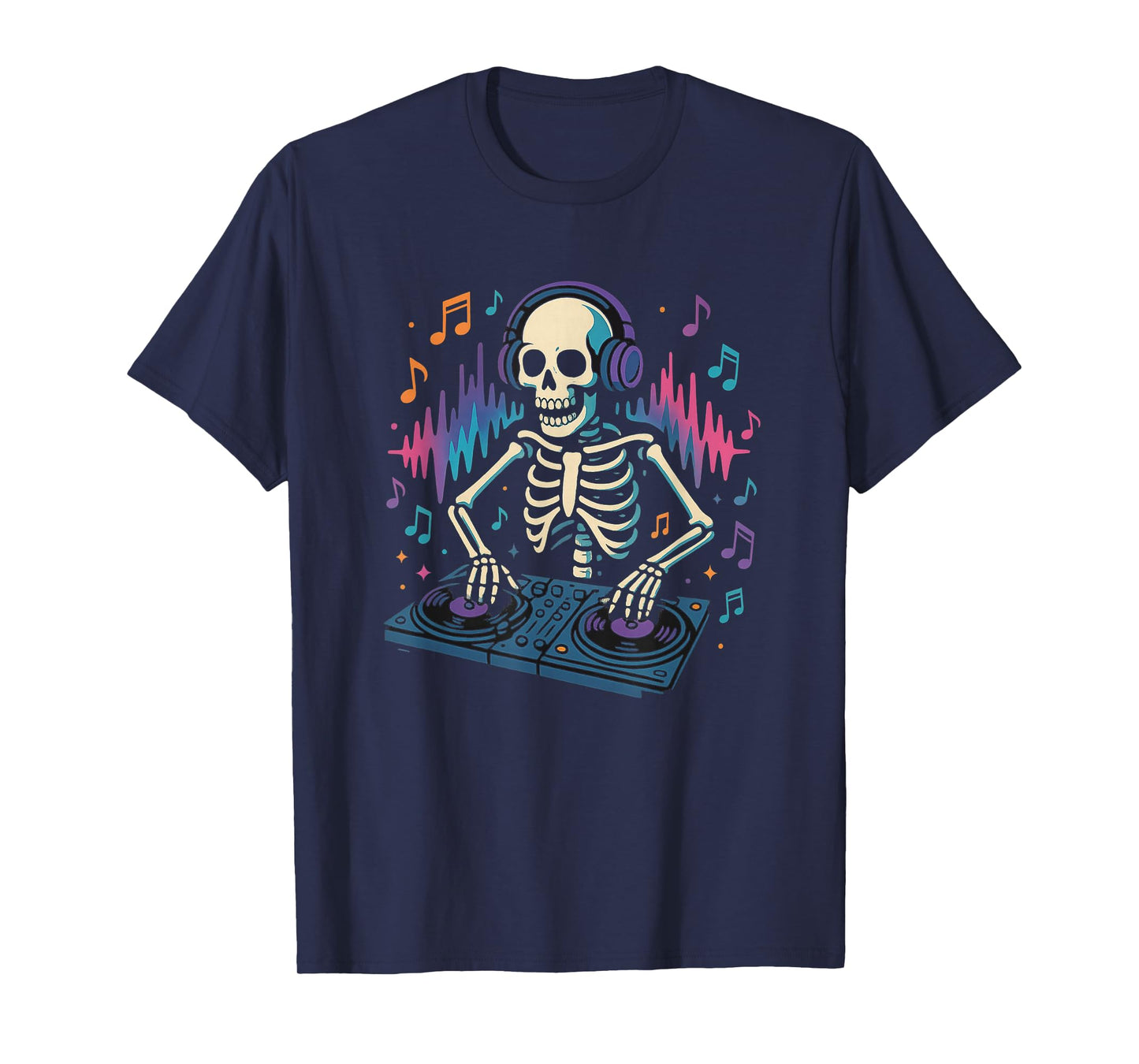 Skeleton DJ with Turntables Halloween T-Shirt