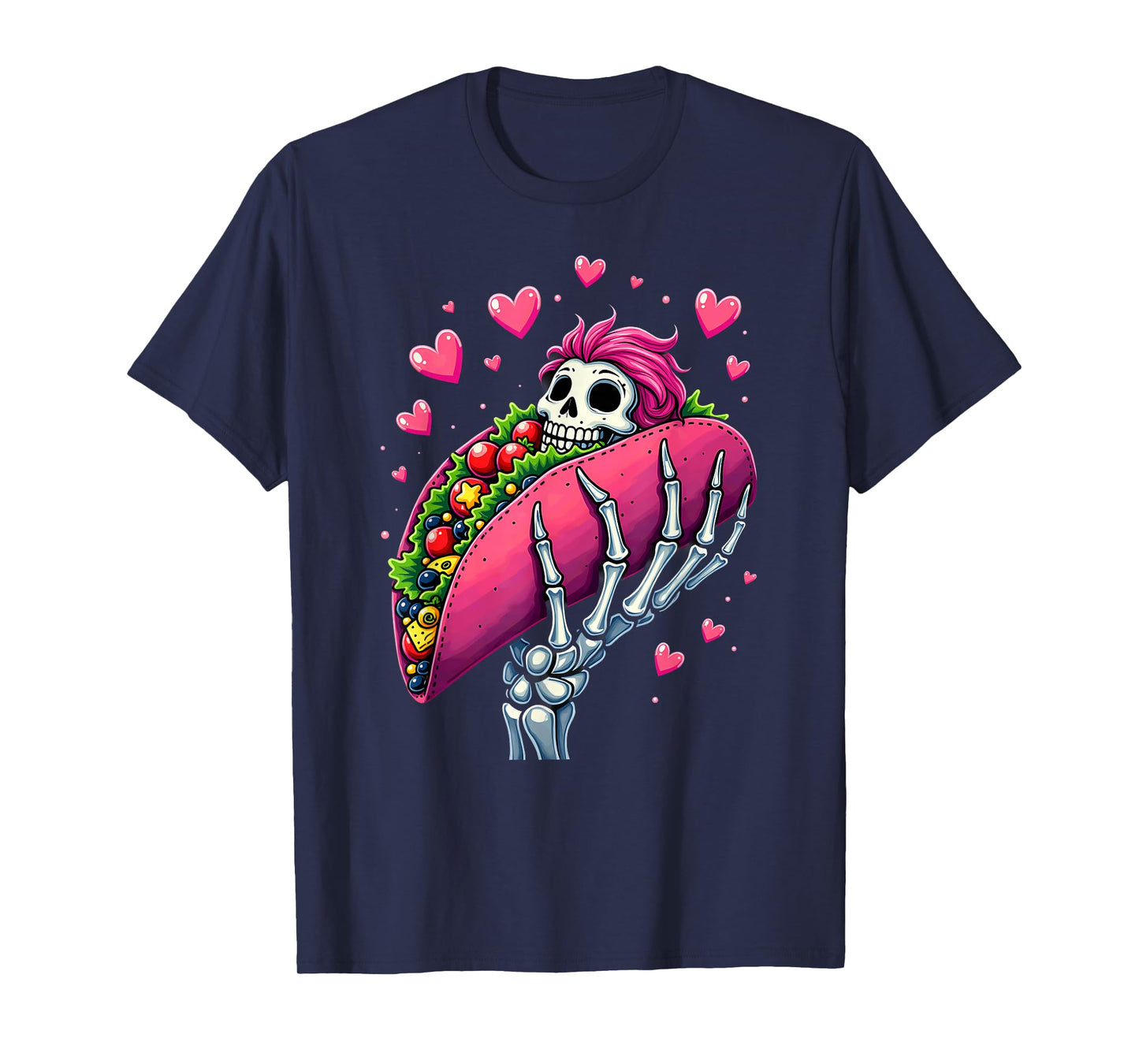 Creepy Skeleton Hand Holding A Taco Halloween T-Shirt