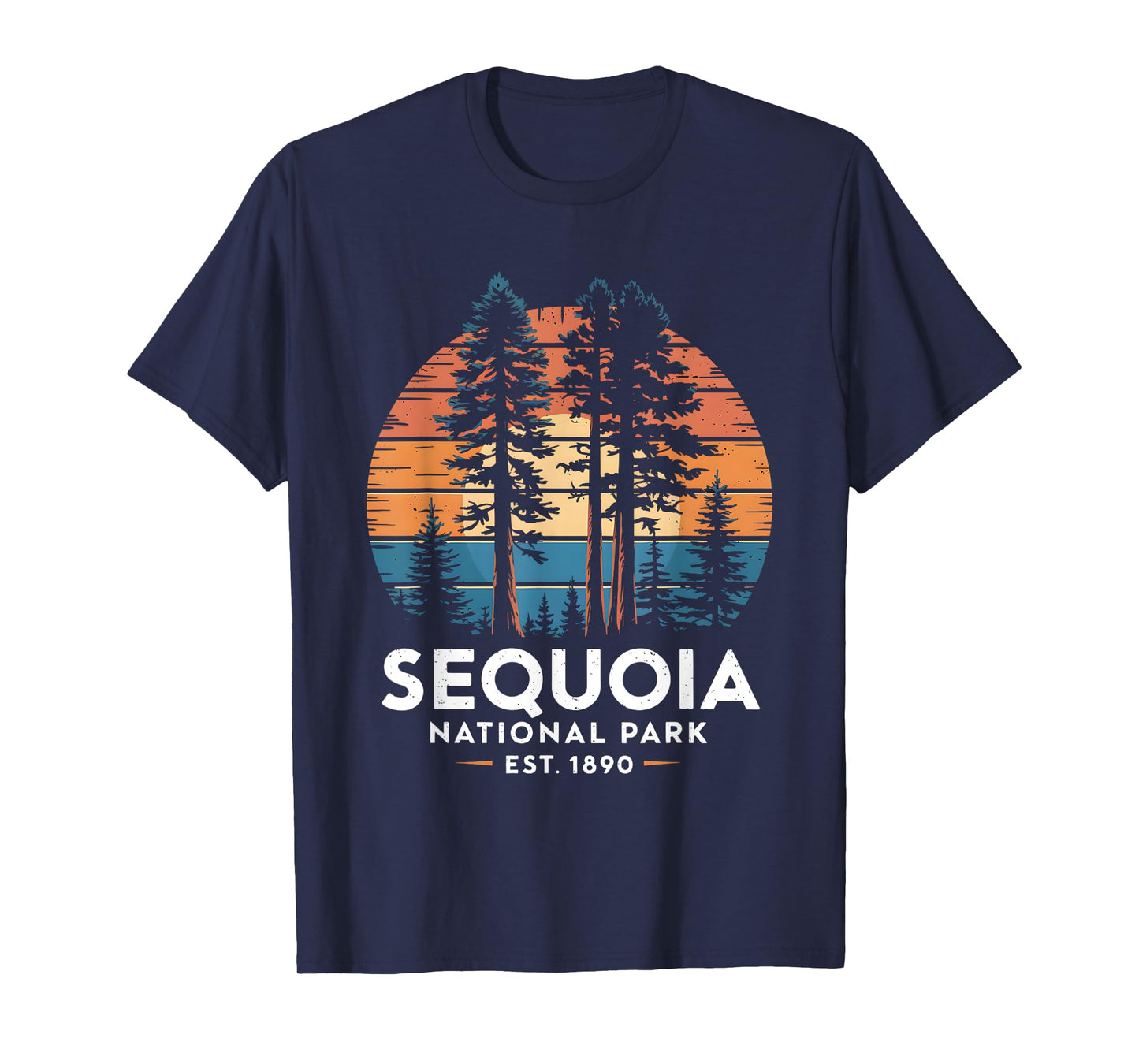 Sequoia National Park 1890 Sequoia Trees Sunset Retro T-Shirt