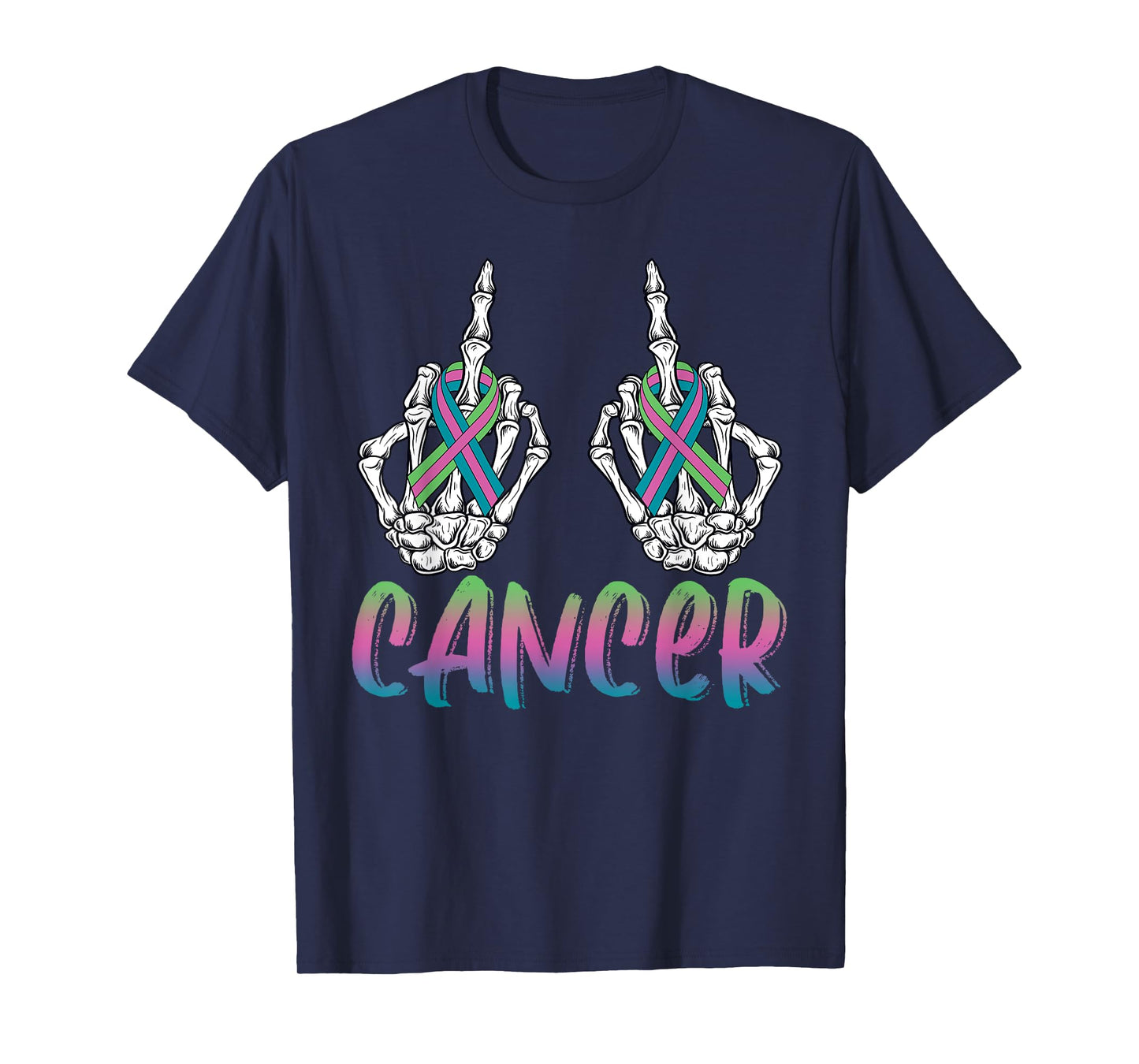 Fuck Cancer Metastatic Breast Cancer Skeleton Halloween Day T-Shirt