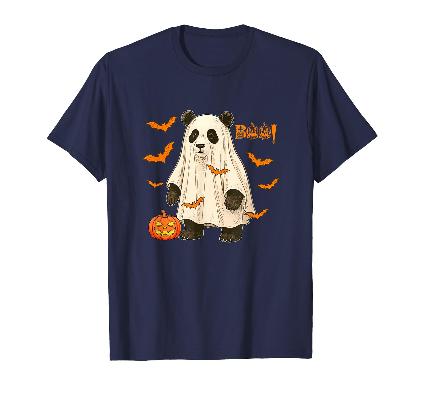 Boo Halloween Panda Cosplay Ghost Costume Animal Lover T-Shirt