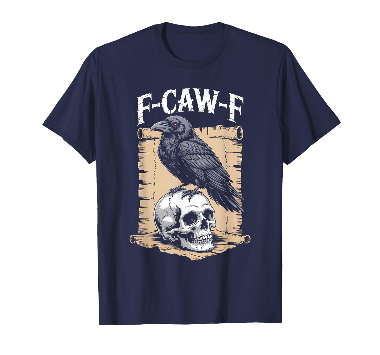 Funny F-Caw-F Crow Gothic Moon Humor Halloween T-Shirt
