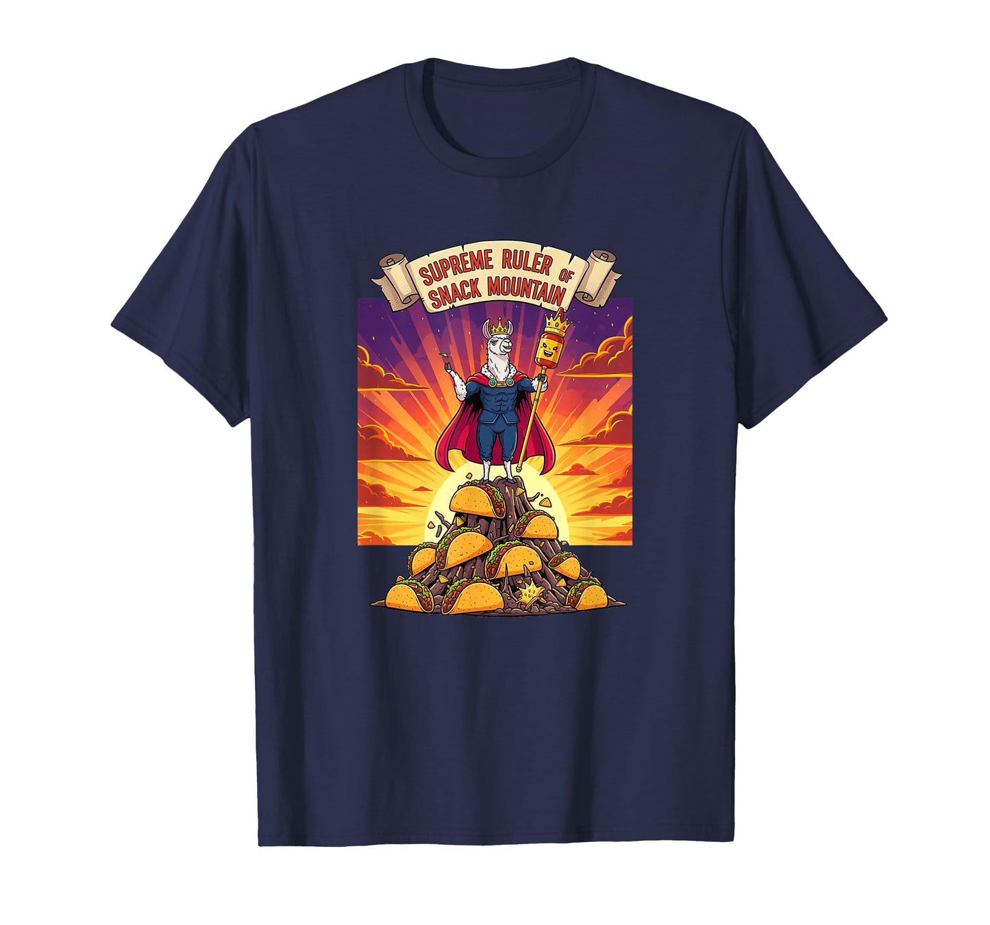 Supreme Ruler of Snack Mountain Llama Design T-Shirt