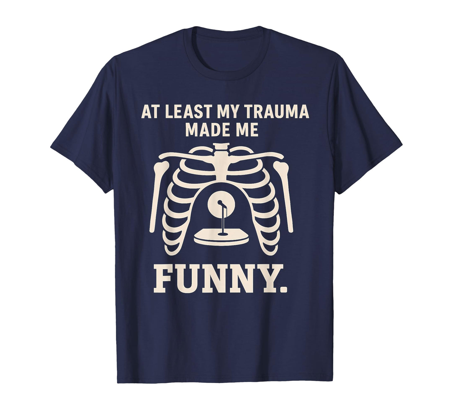 Trauma Made Me Funny Skeleton Coffee Spicy Halloween Gag Men T-Shirt