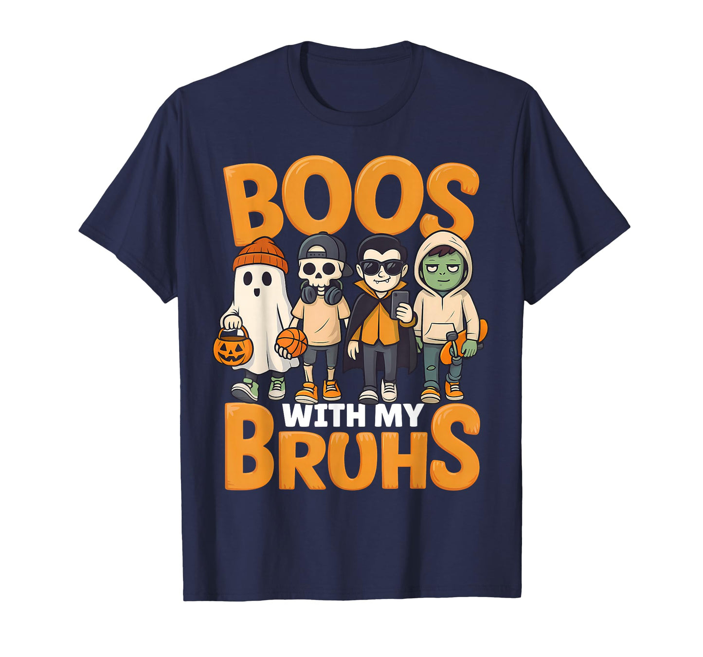 Boos with My Bruhs Funny Halloween Group Costume Party T-Shirt
