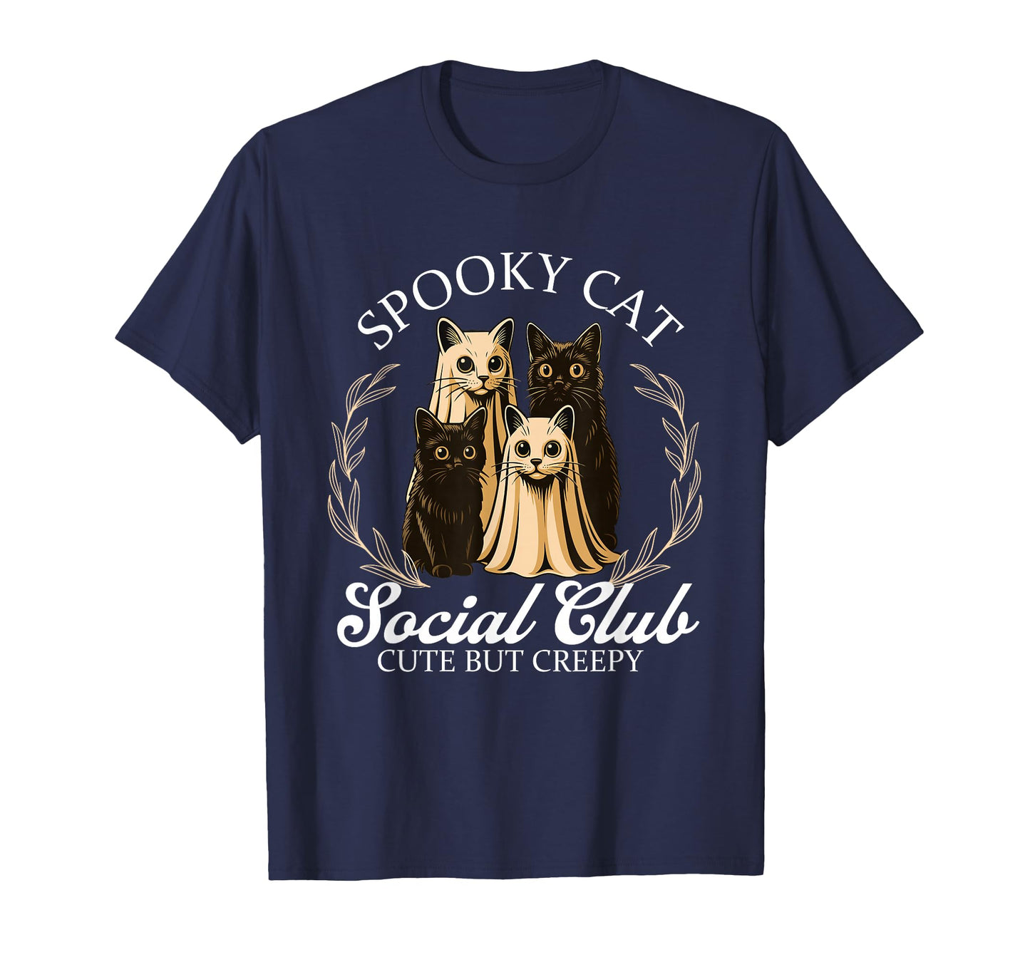 Spooky Cat Social Club - Halloween Cat Lover Kitty Owner T-Shirt