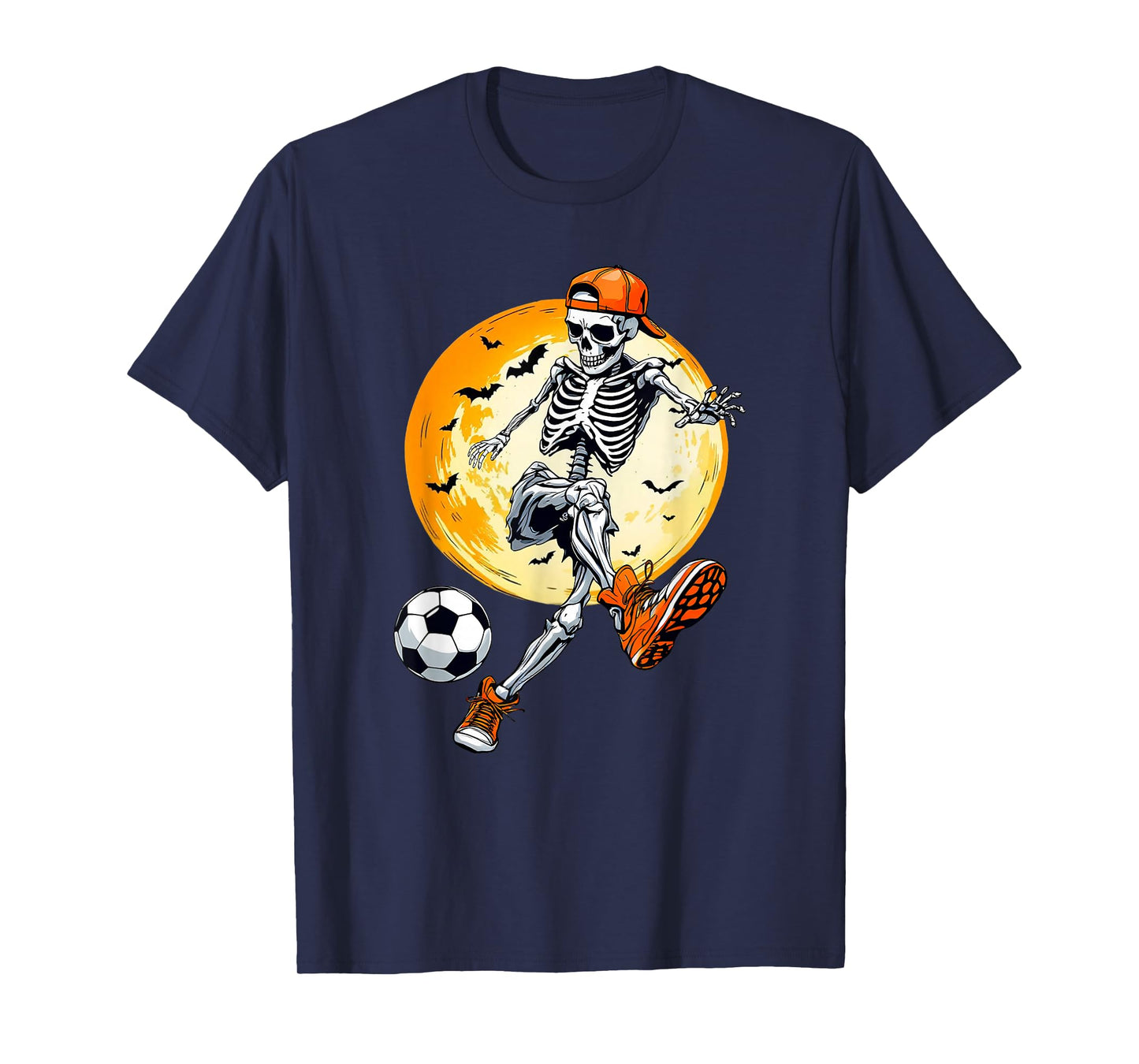 Funny Spooky Skeleton Soccer Tee | Boys & Kids Halloween T-Shirt