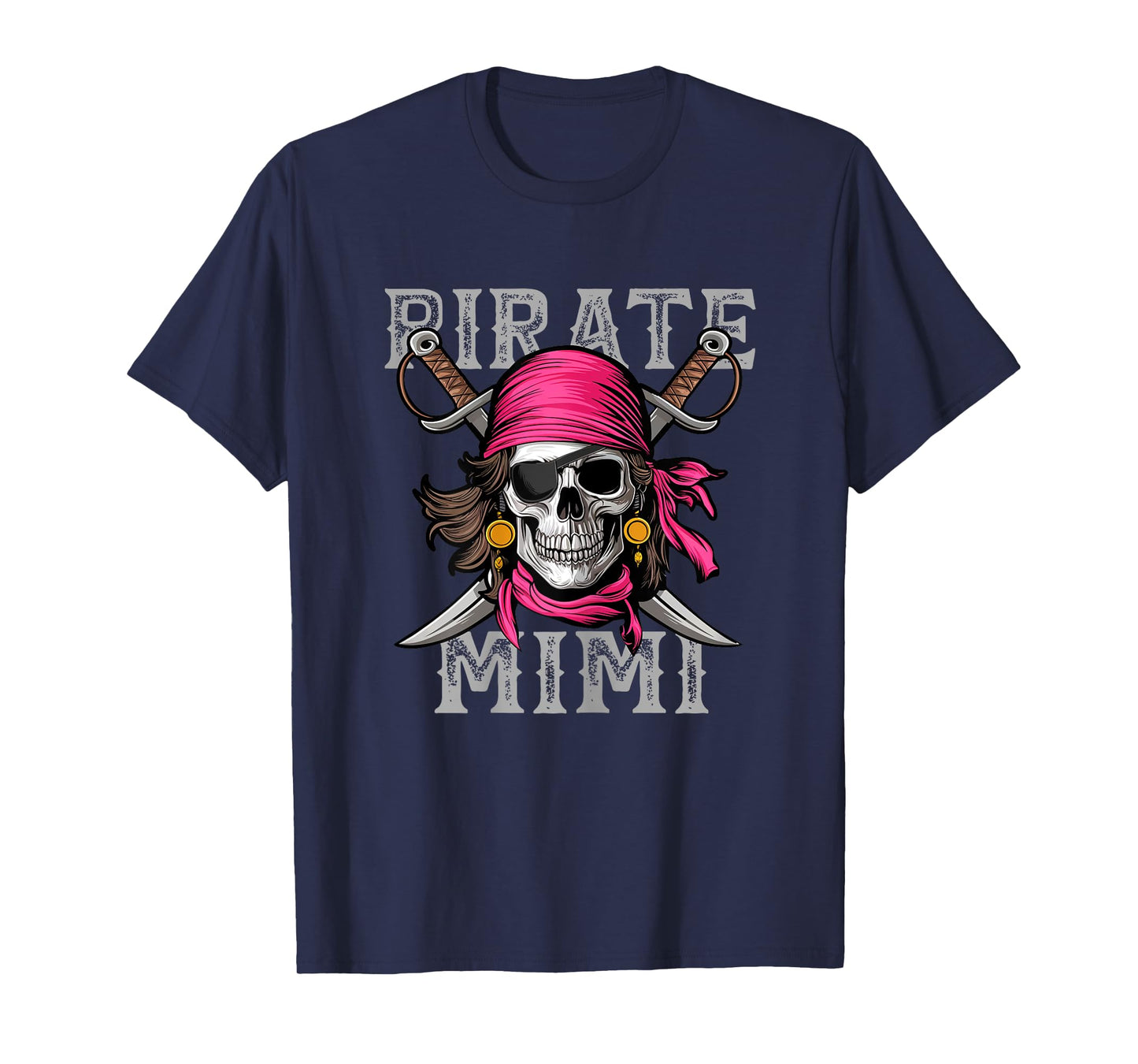 Funny Pirate Mimi Skull Halloween Costumes Family Matching T-Shirt