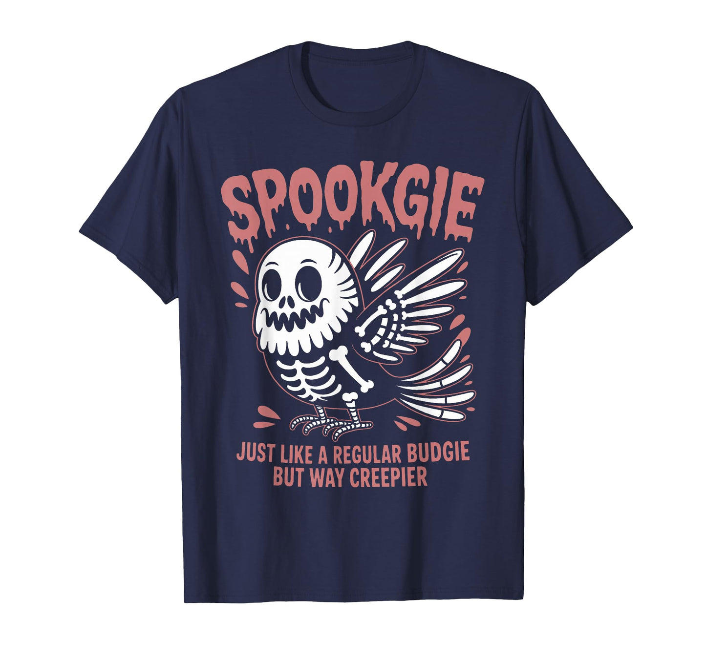 Spooky Budgie Skeleton Budgerigar Halloween T-Shirt