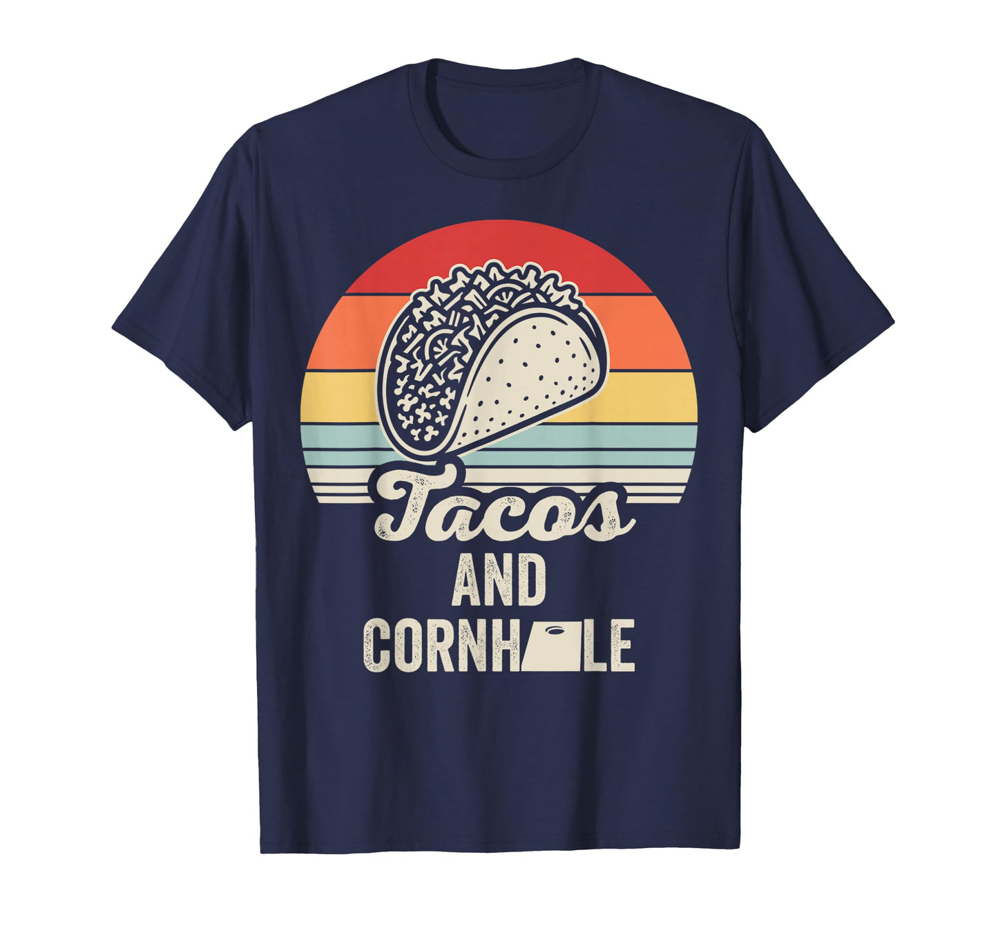 Tacos and Cornhole Retro Style Fun T-Shirt