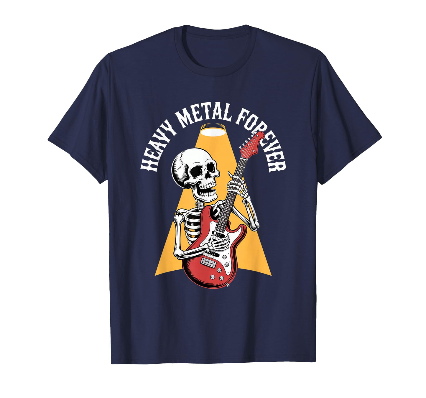 Halloween Heavy Forever Skeleton Guitar Rock T-Shirt
