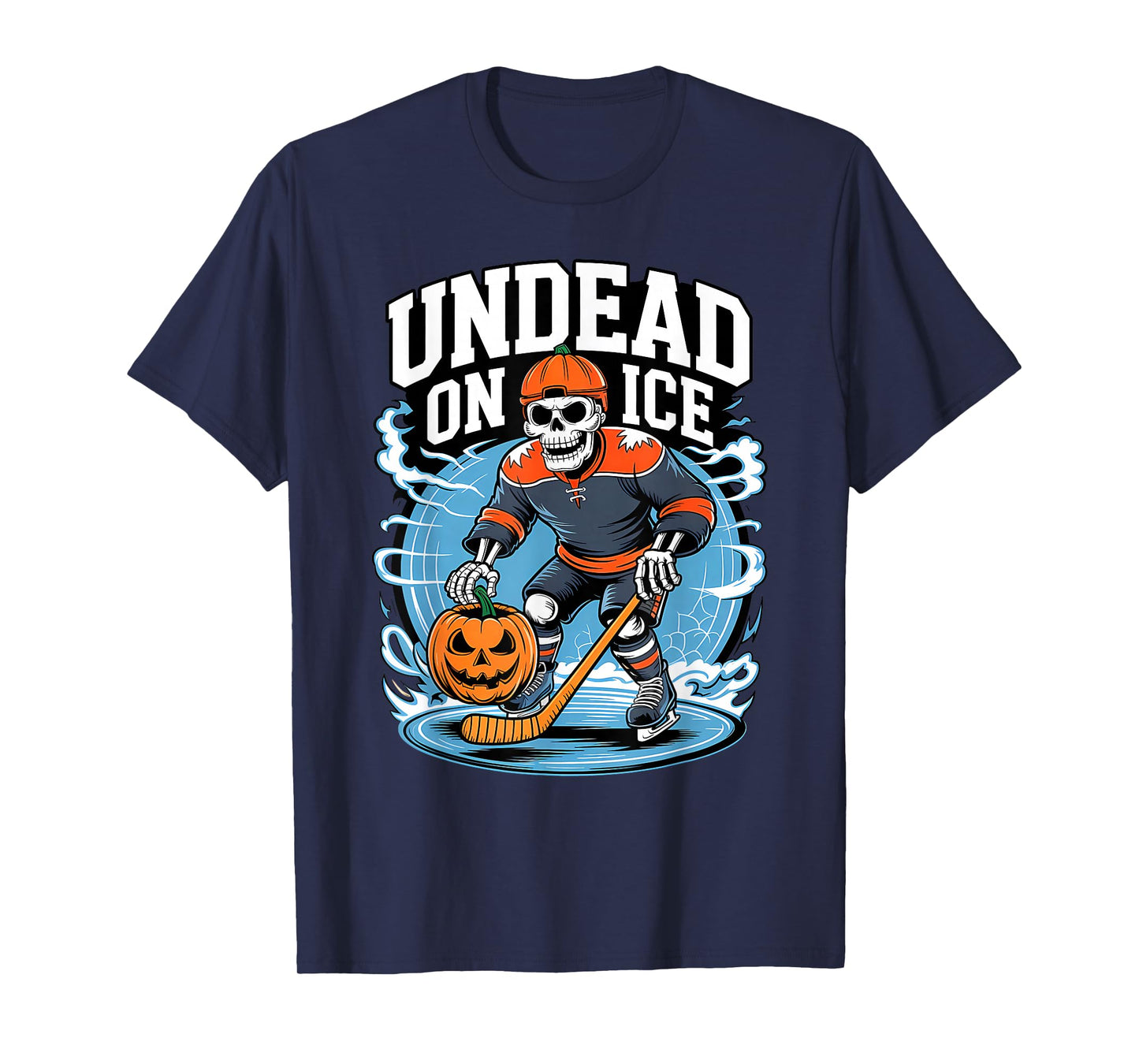 Undead on Ice Funny Hockey Skeletons Halloween T-Shirt