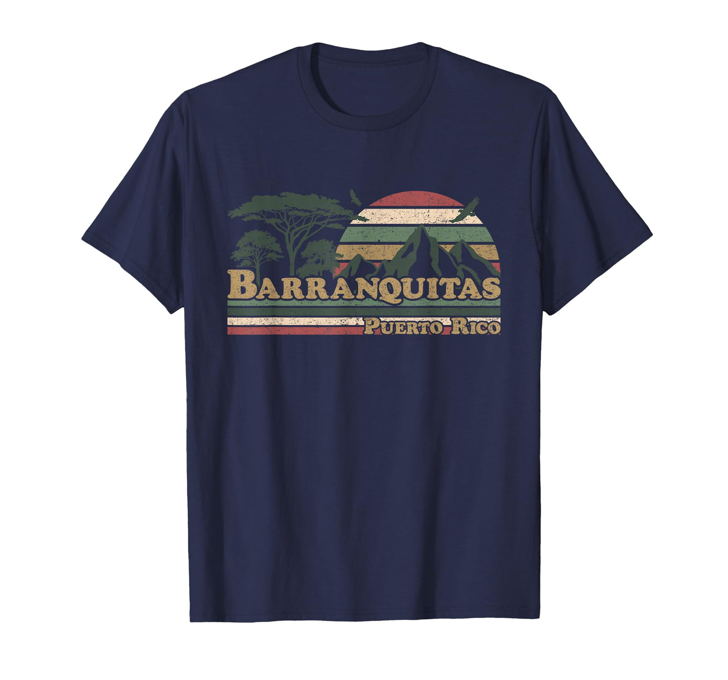 Barranquitas Puerto Rico Mountains Retro Sunset Puerto Rican T-Shirt