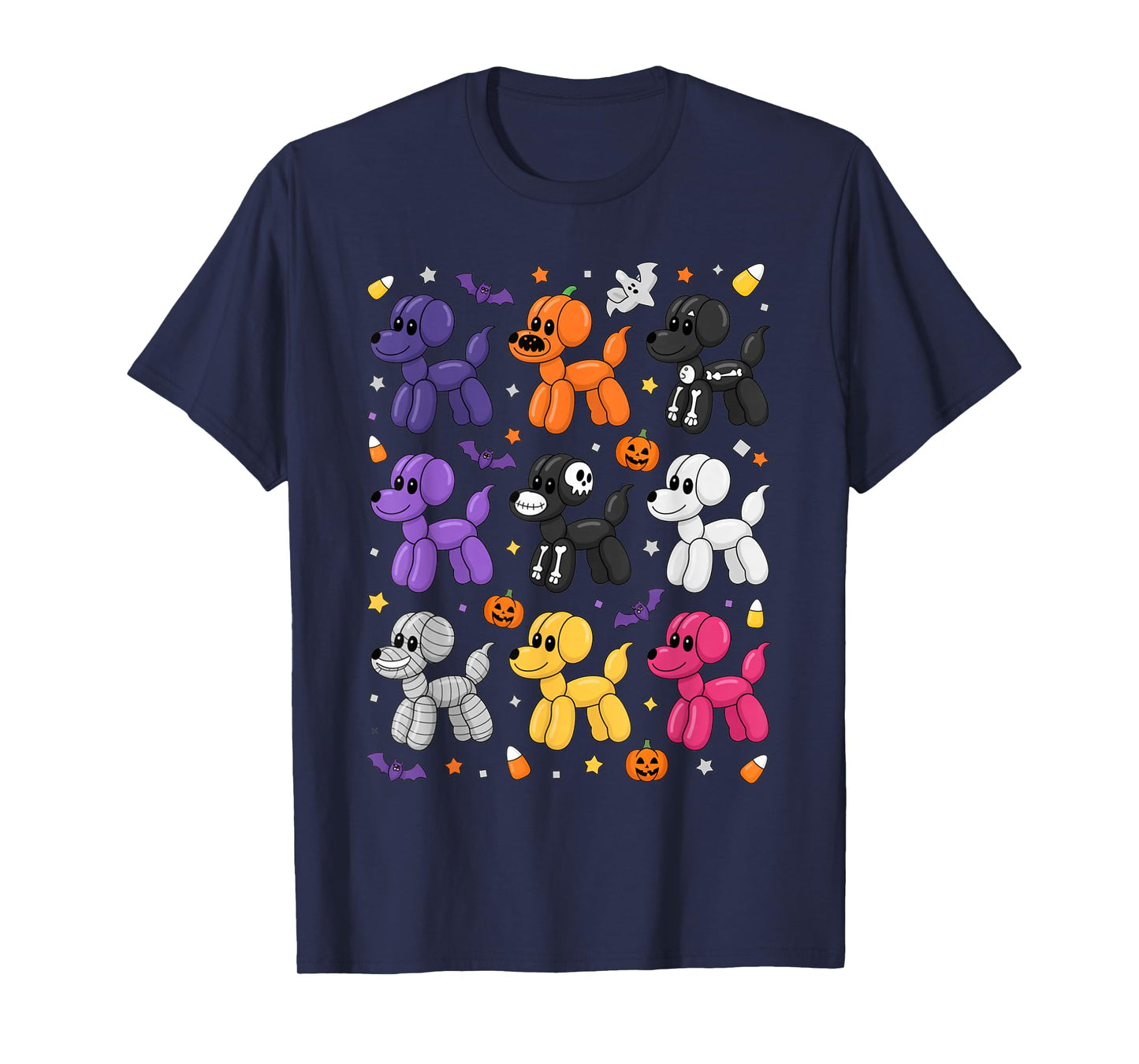 Balloon Dog Costume Pattern Cute Spooky Halloween Women Men T-Shirt