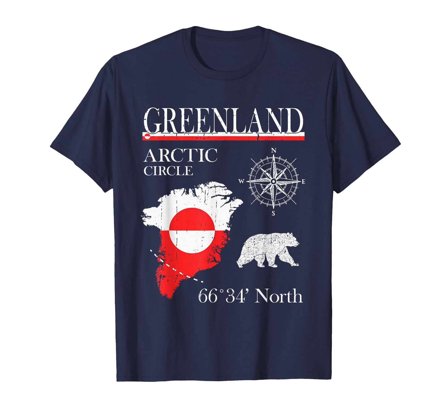 Greenland Arctic Circle - Polar Circle North Grönland Flag T-Shirt
