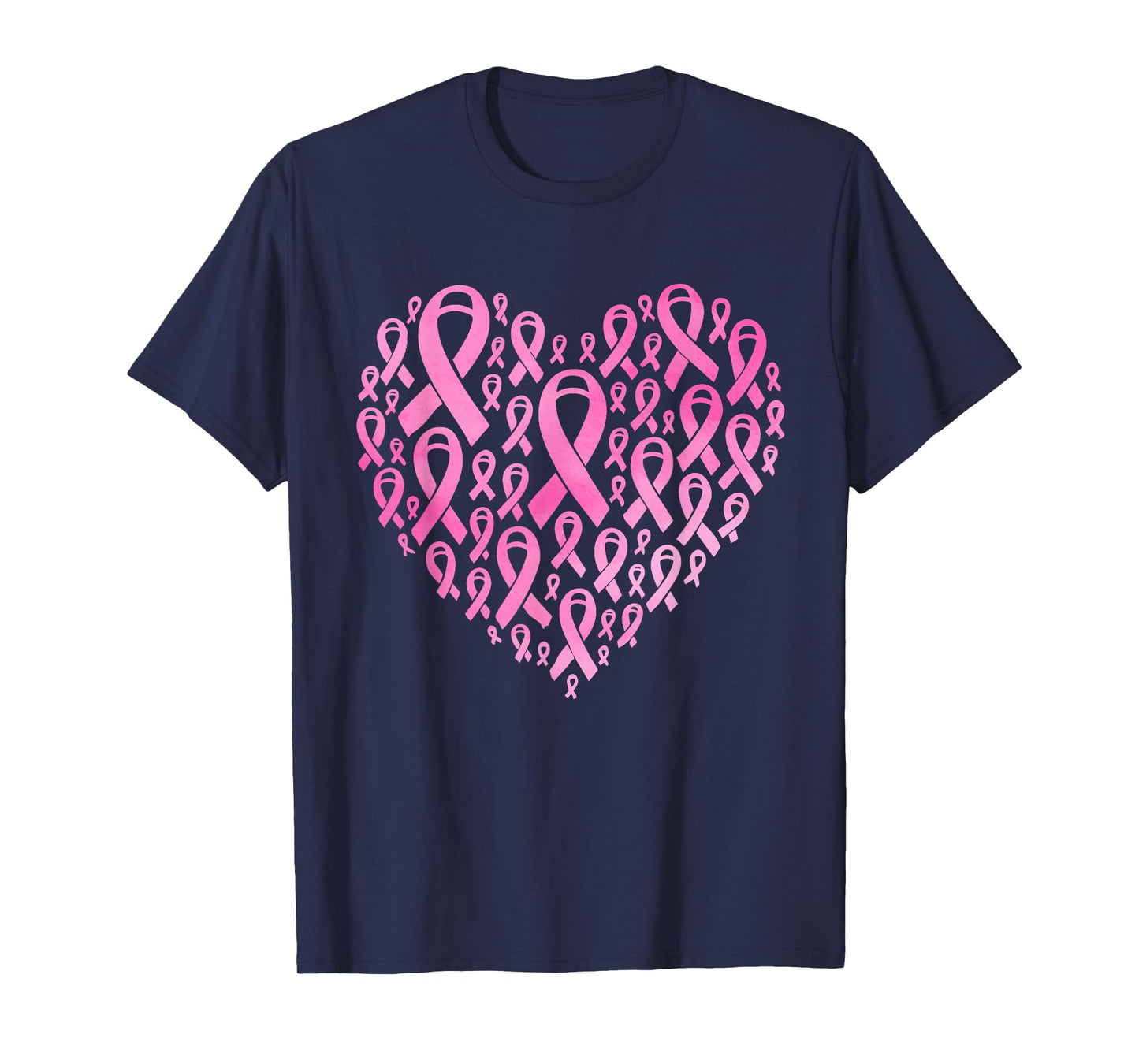 Fighting Breast Cancer Awareness Heart Pink Ribbon T-Shirt
