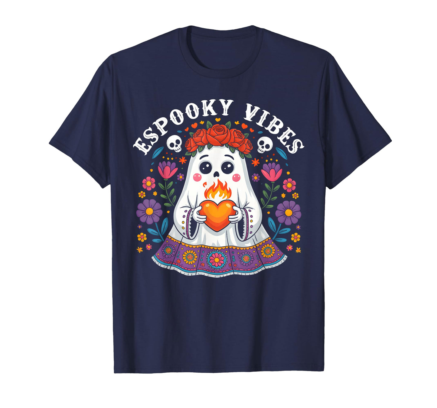 Espooky Vibes Maestra Halloween Spanish Mexican Teacher T-Shirt