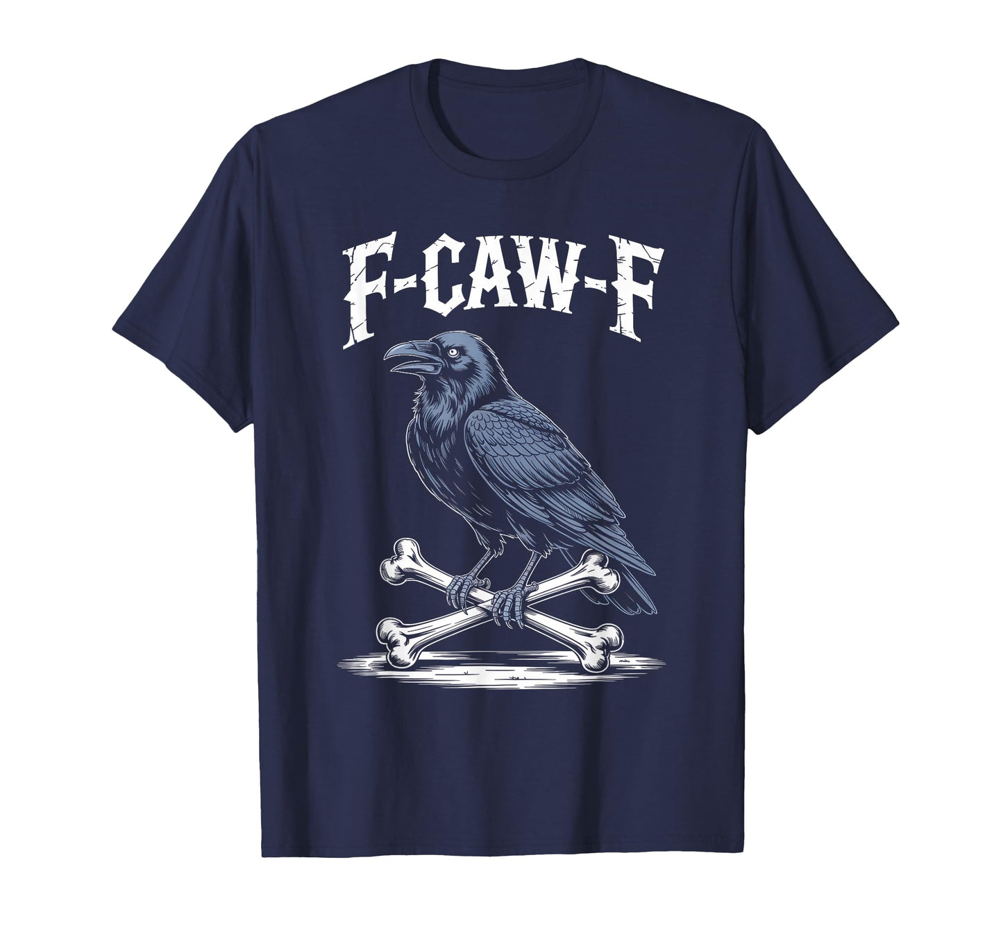 Funny F-Caw-F Crow Gothic Moon Humor Halloween T-Shirt