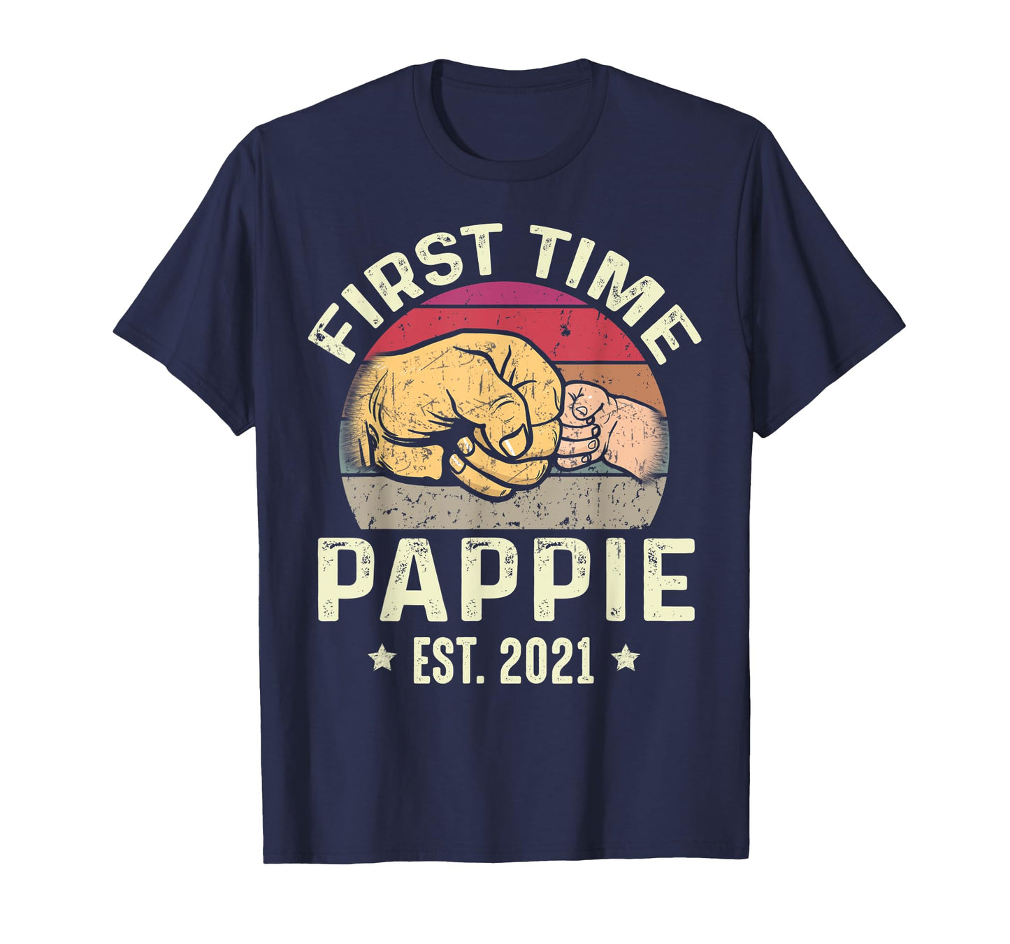 First Time Pappie Est 2021 for New Pappie Funny Fathers Day T-Shirt