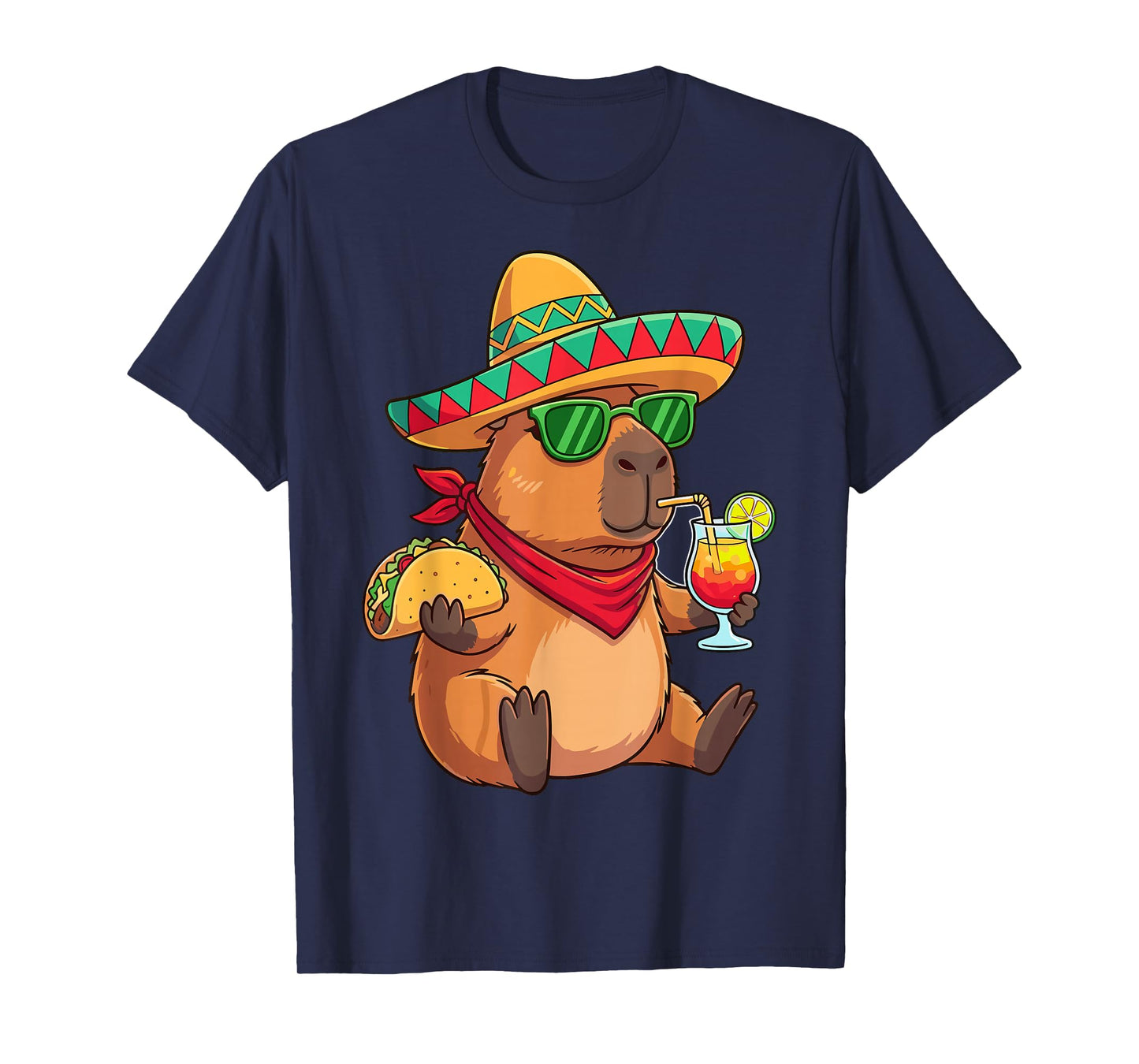 Capybara Taco Sombrero Mexican Fiesta T-Shirt