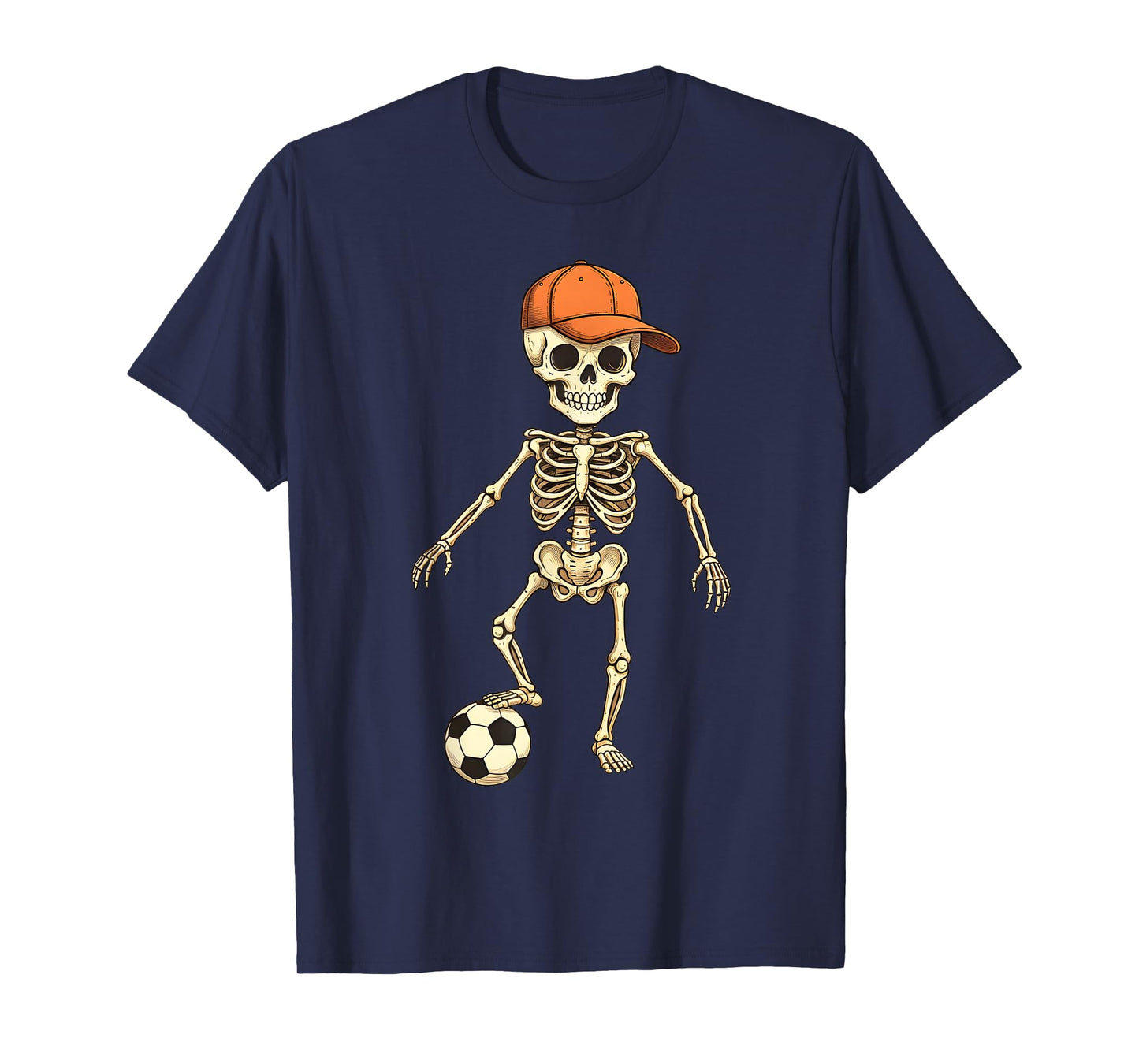 Funny Skeleton Soccer Player Halloween Costume T-Shirt