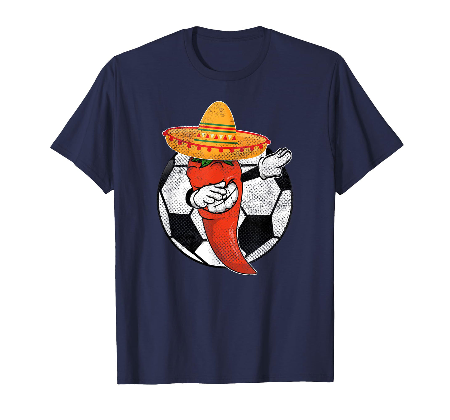 Soccer Ball Dabbing Hot Pepper Mexican Chili Cinco de Mayo T-Shirt
