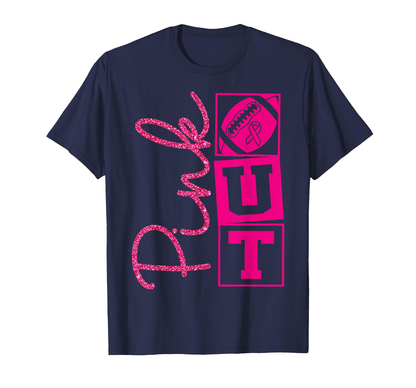 Pink Out Breast Cancer Awareness Football Sports Men Cheer T-Shirt