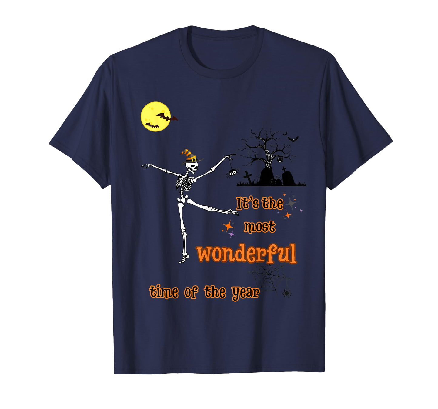 Most Wonderful Time Fall Spooky Halloween Skeleton Grave T-Shirt