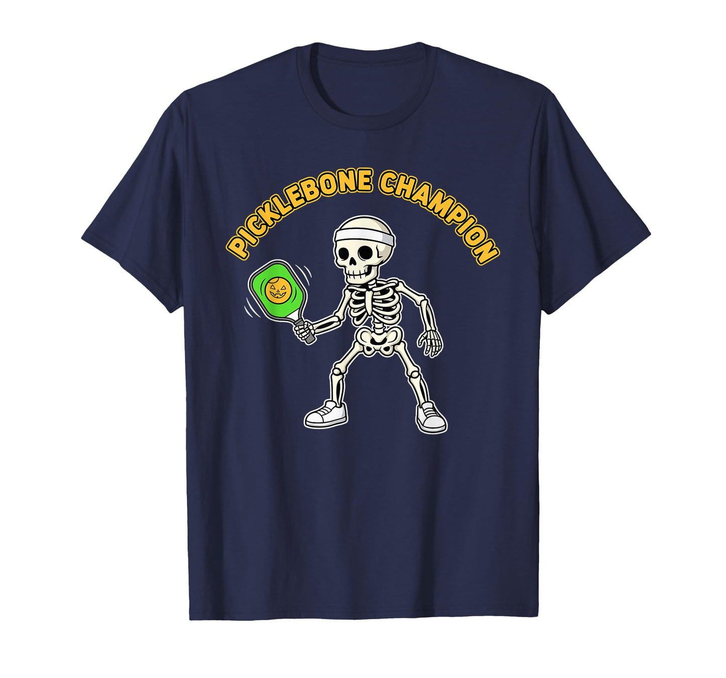 Picklebone Champion Skeleton Pickleball Halloween Costume T-Shirt