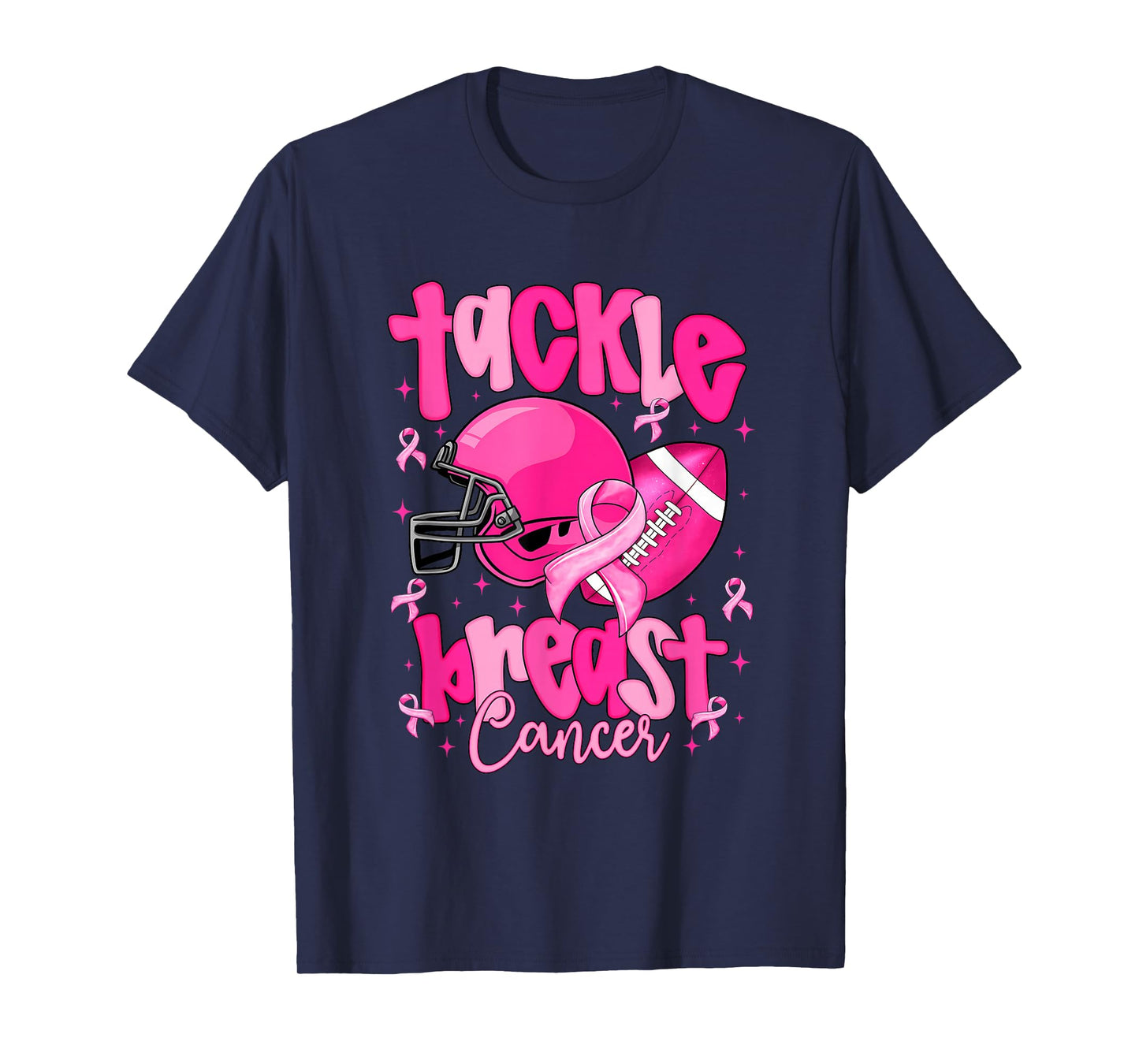 Tackle Breast Cancer Shirt Awareness Pink Ribbon Football T-Shirt