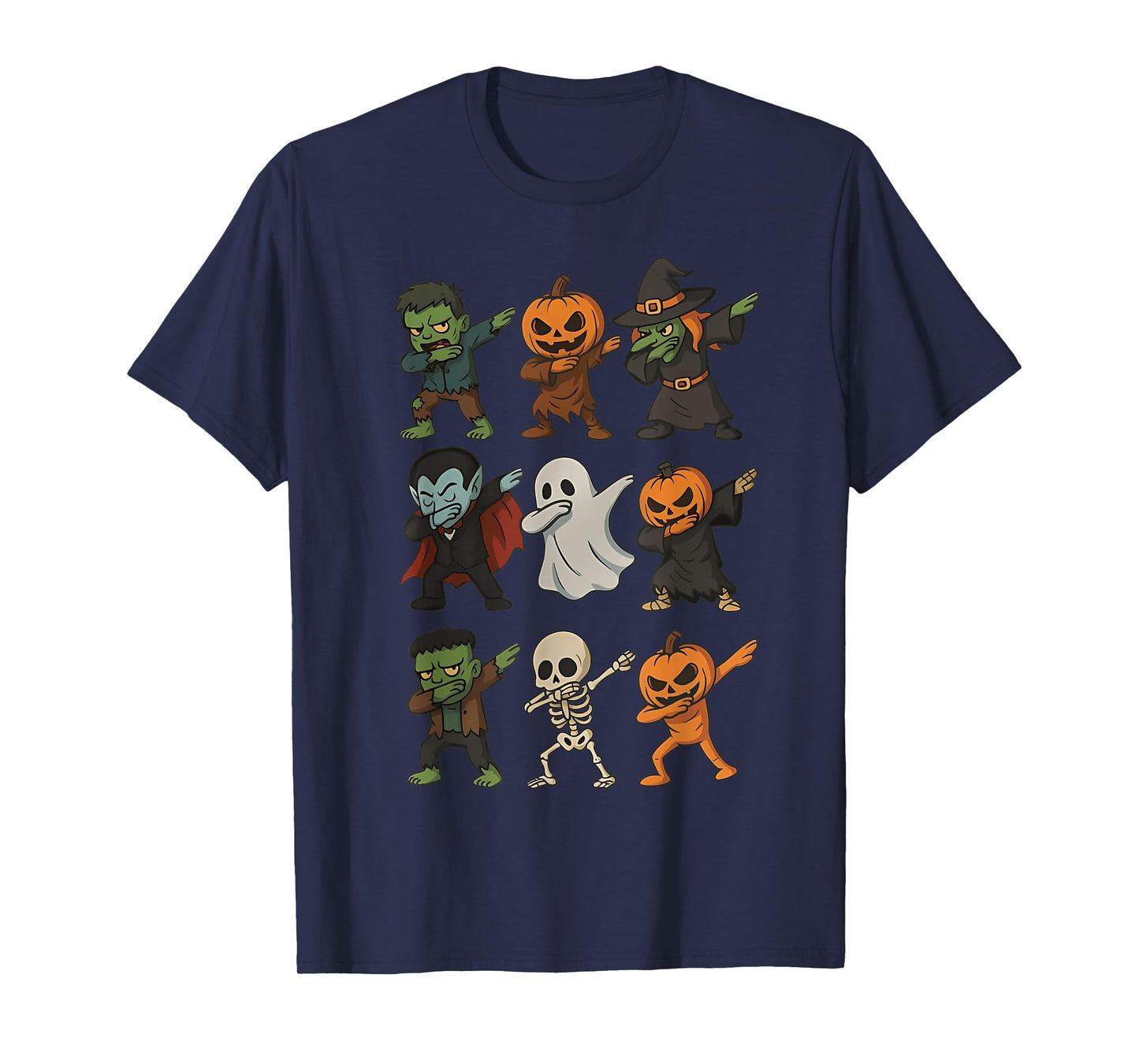 Halloween Ghost Pumpkin Skeleton Dab Costume Boys Girls Kids T-Shirt