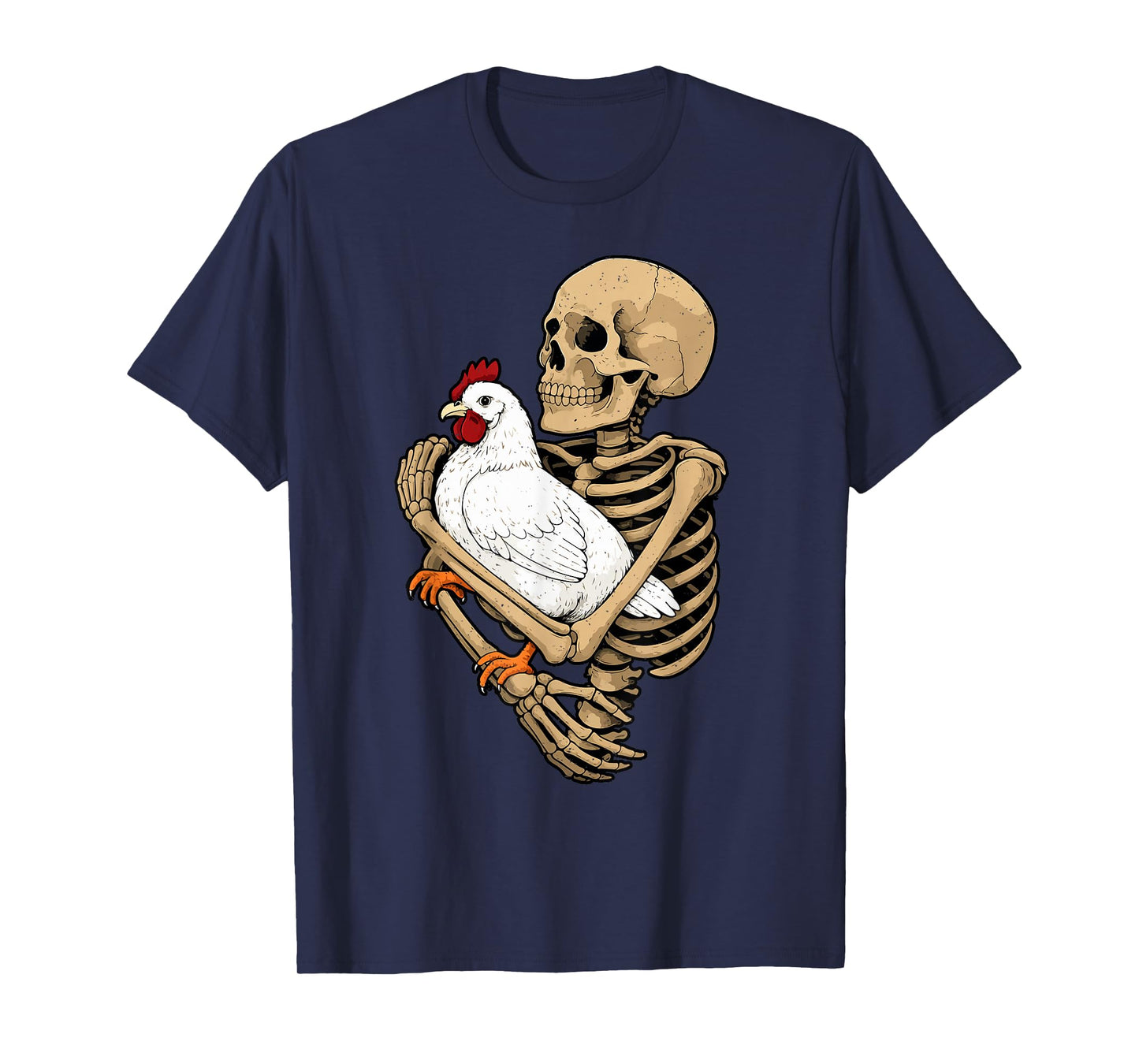 Skeleton Chicken Halloween Farm Animal Spooky Season Farmer T-Shirt