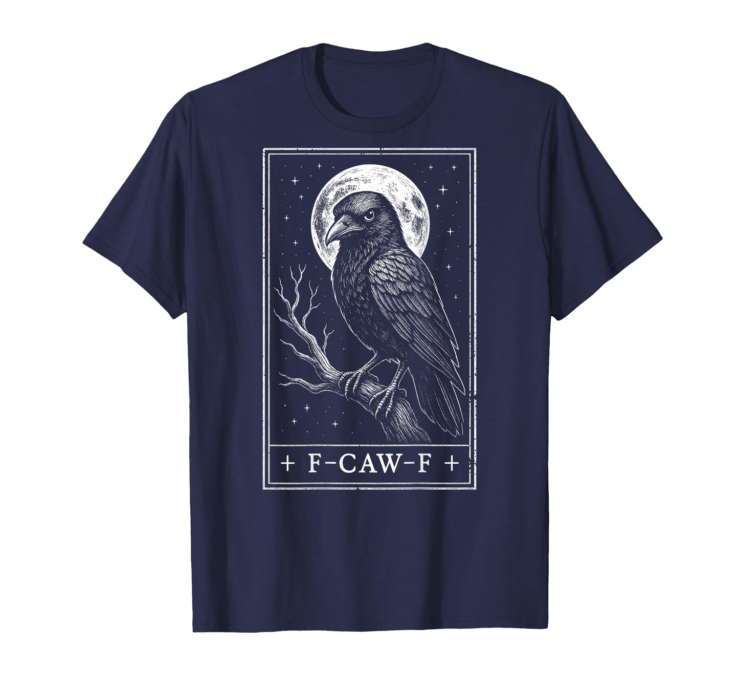 F-CAW-F Crow Tarot Card Funny Halloween Vintage On Back T-Shirt