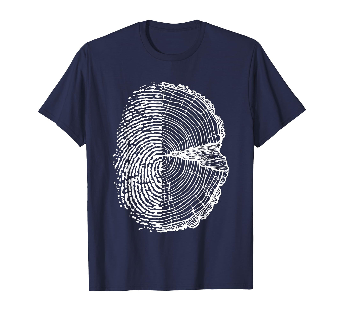 Nature Lovers - Fingerprint and Tree Year Rings T-Shirt