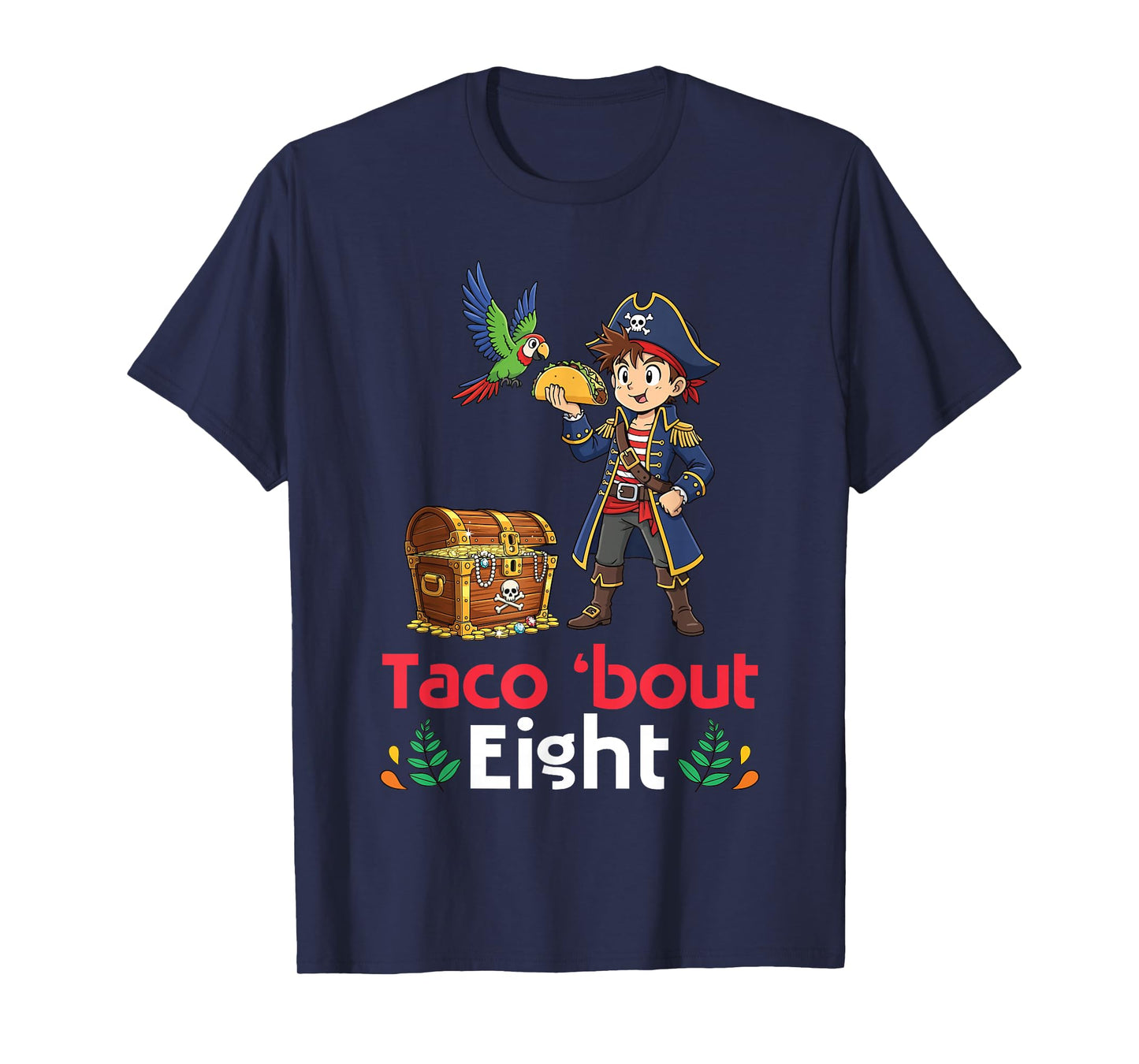 Cute Boy with Tacos Happy Birthday Taco Bout 8 Years Old T-Shirt