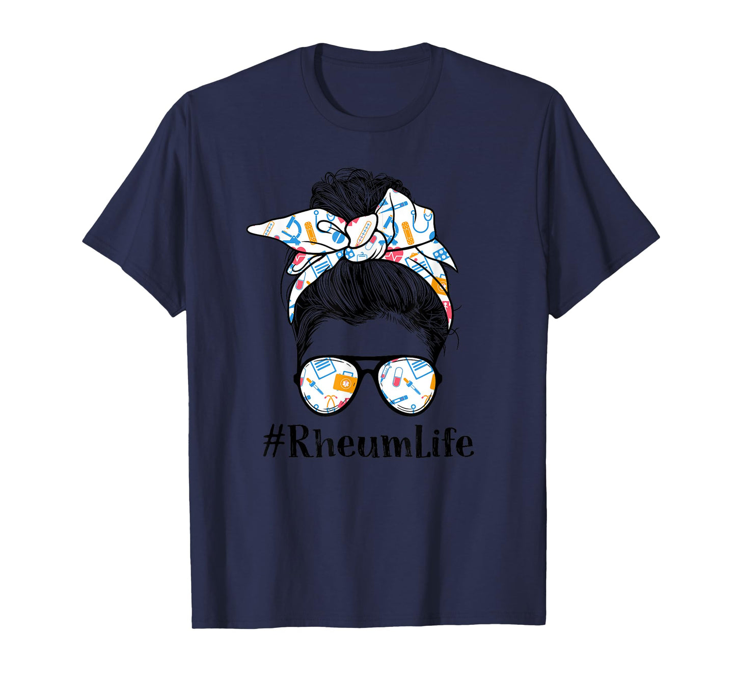 Rheum Rheumatology Nurse Life Appreciation Day Messy Bun T-Shirt