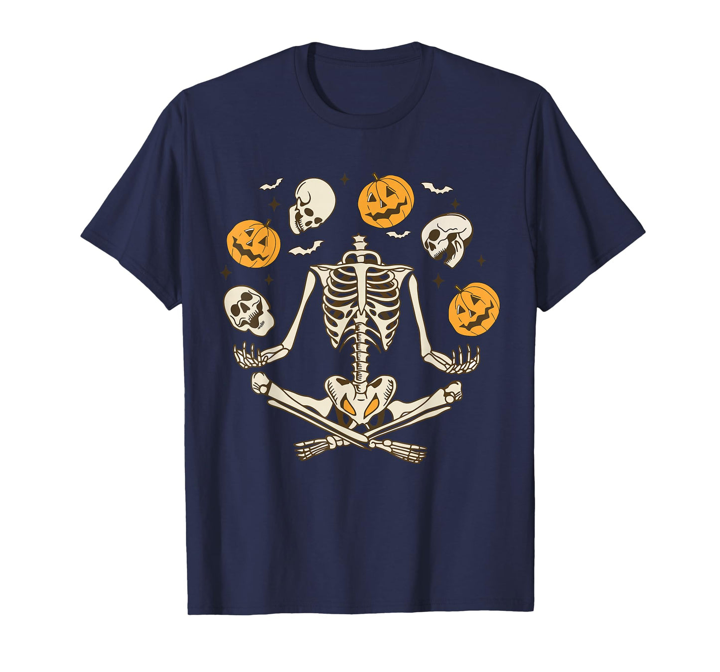 Halloween Skull Gothic Spooky Pumpkin Skeleton Men Women T-Shirt