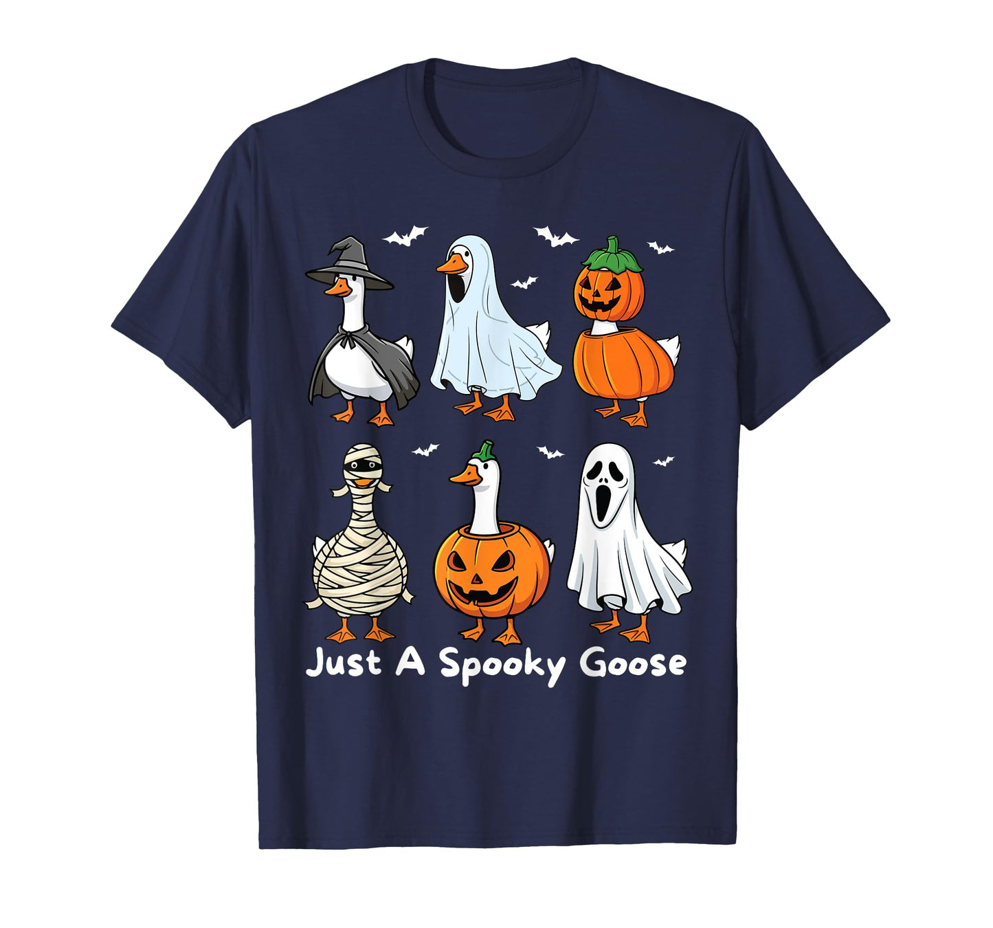 Just A Spooky Goose Funny Halloween Serious Goose T-Shirt