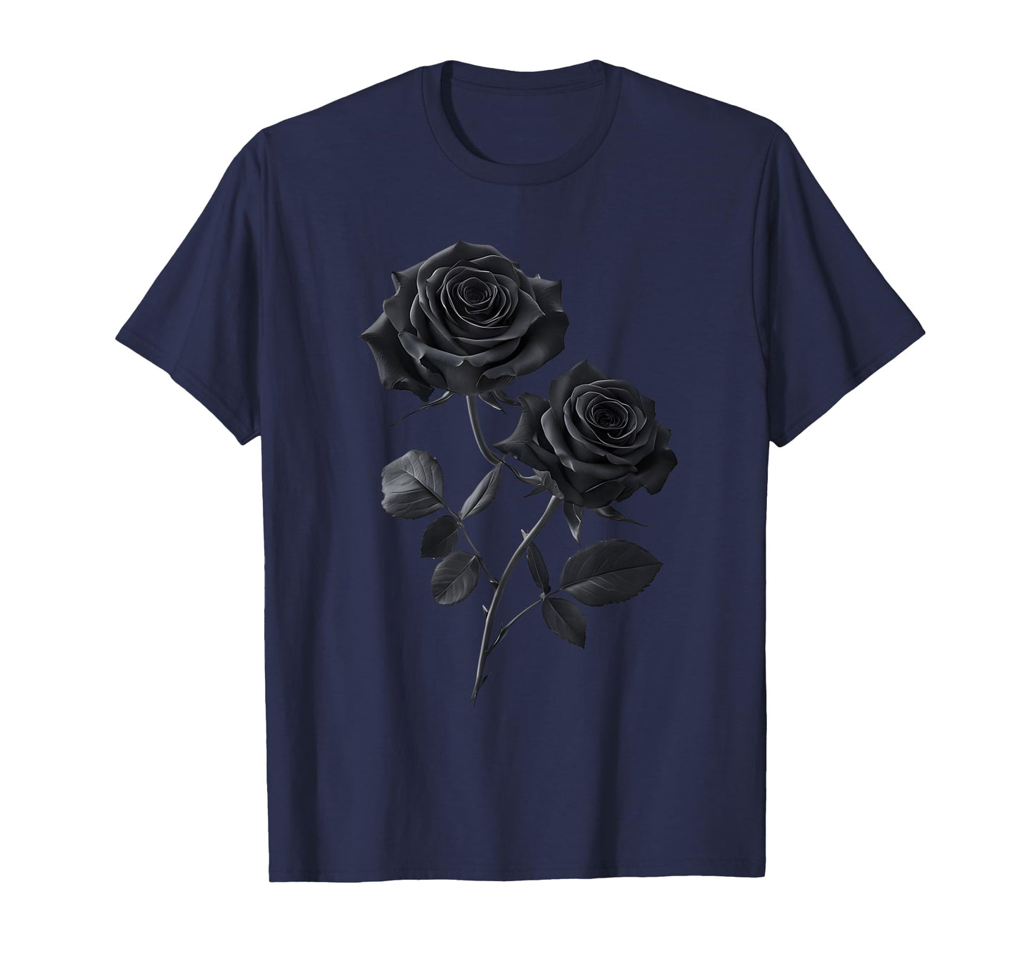 Beautiful Black Roses Flower Couple Luxury Rose Design T-Shirt