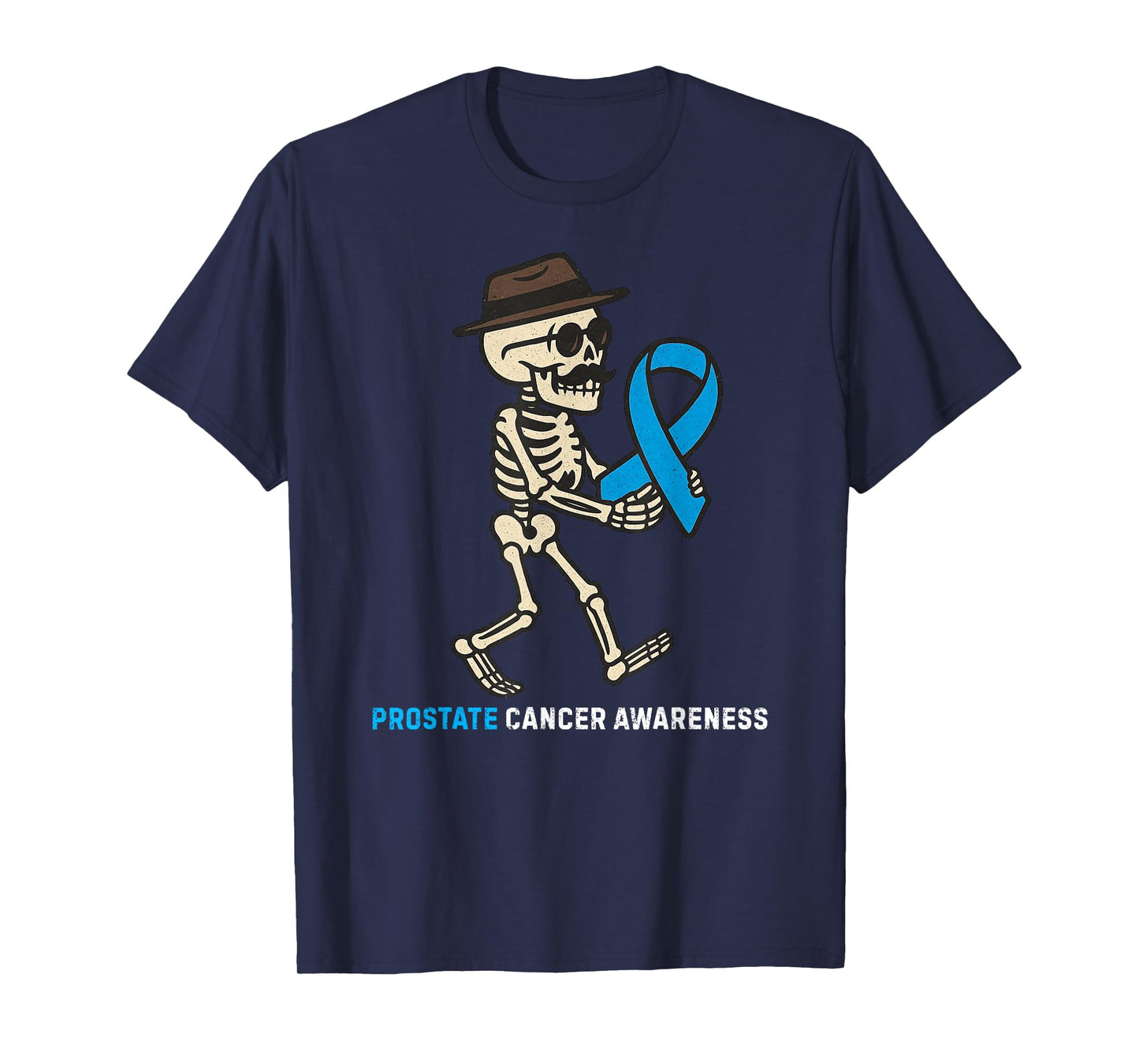 Skeleton Halloween Vintage Prostate Cancer Awareness T-Shirt