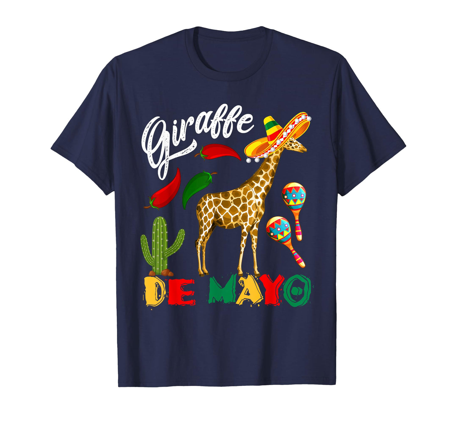 Giraffe De Mayo Mexican Giraffe Sombrero Cinco De Mayo T-Shirt