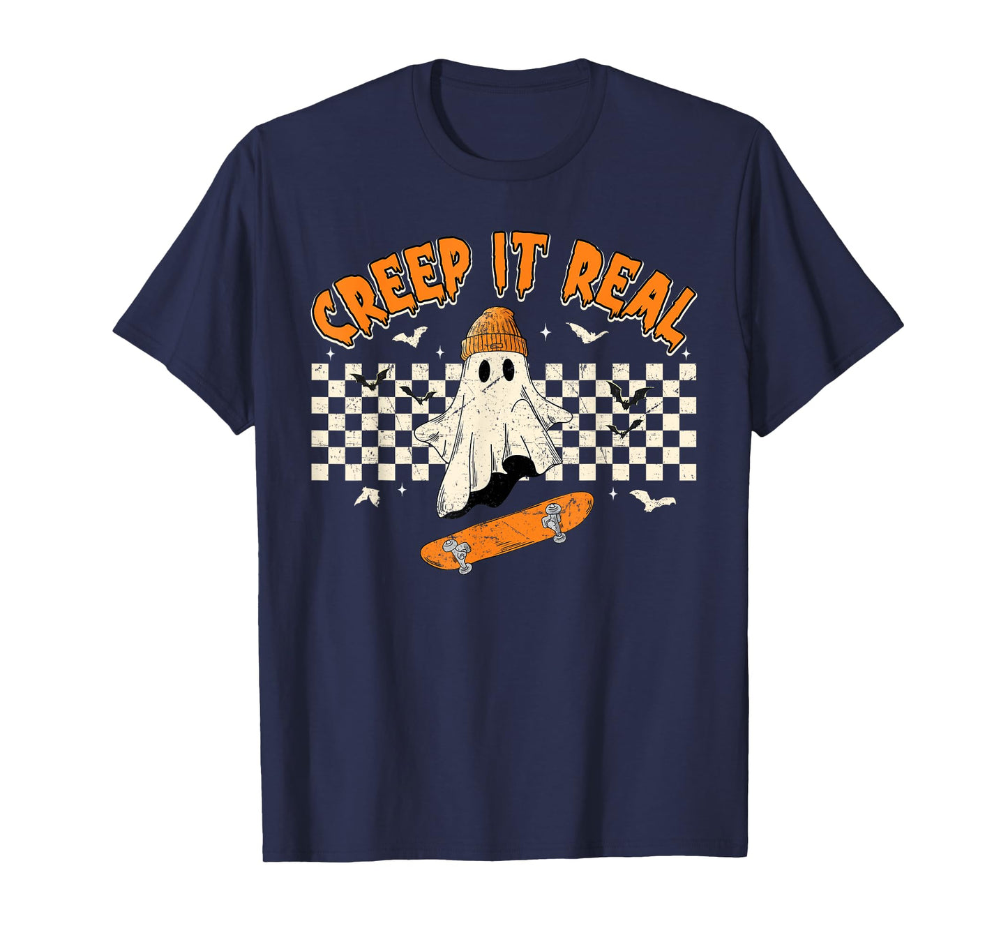 Vintage Retro Halloween Creep It Real Ghost Boy Fall Season T-Shirt
