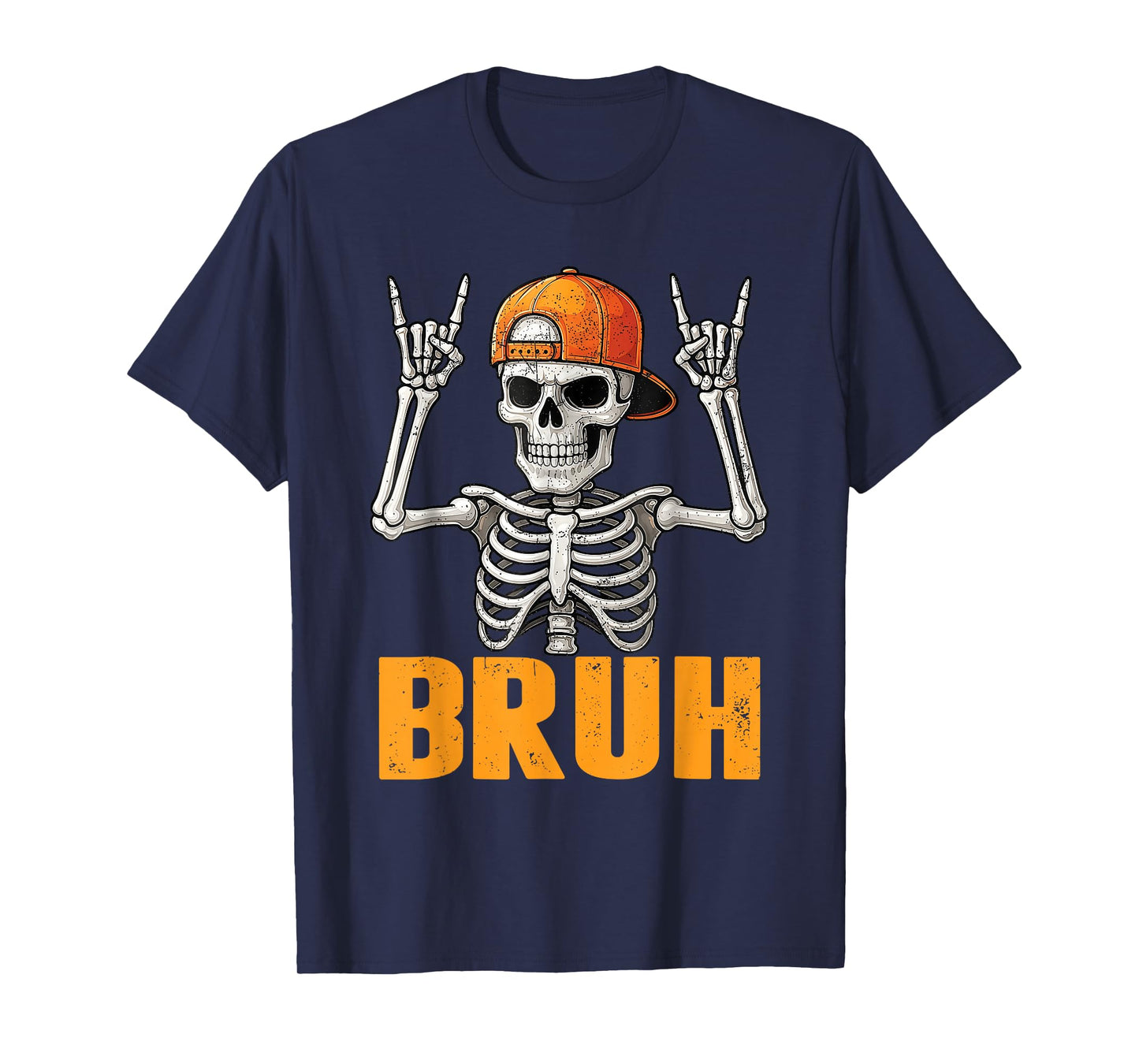 Bruh Halloween Skeleton Rock On for Mens Boys Toddlers Kids T-Shirt
