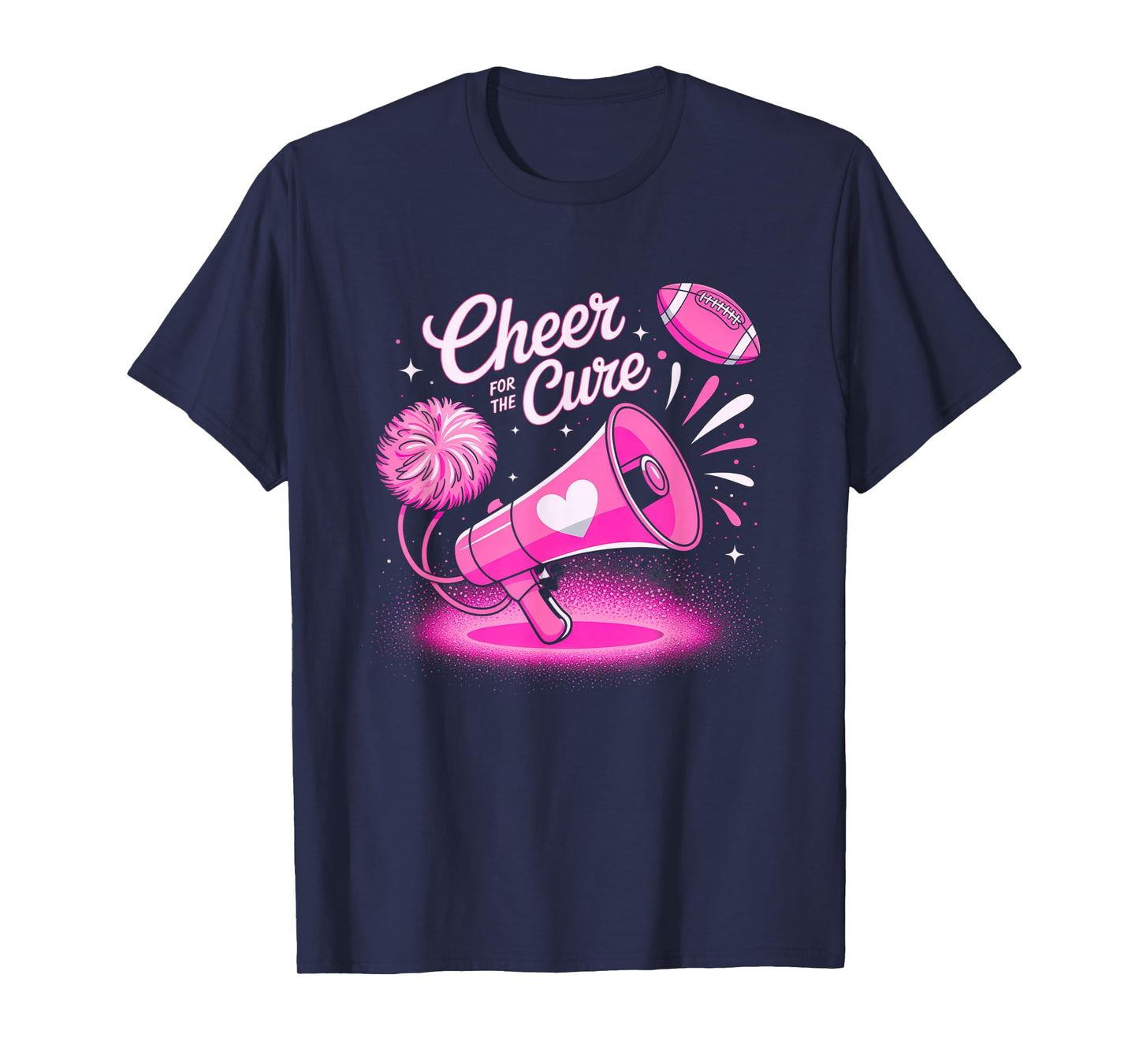 Cheer for Cure Breast Cancer Awareness Pink Ribbon Football T-Shirt